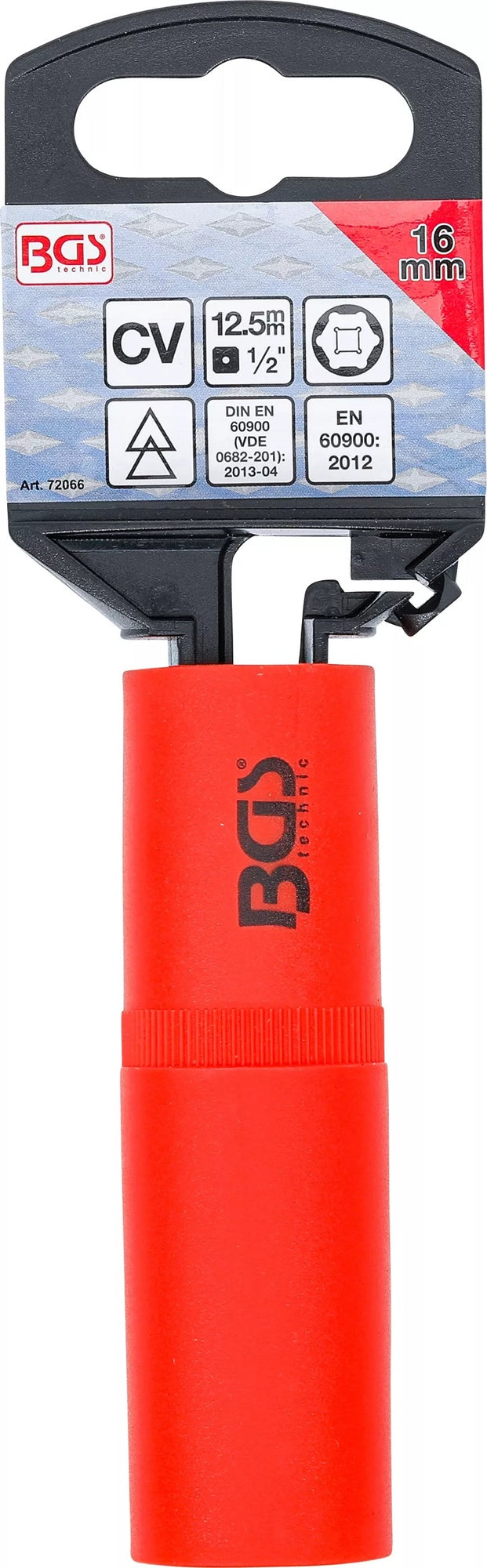 BGS 72066 VDE Steckschlüssel Einsatz Sechskant SW 16mm Antrieb 12,5mm (1/2")