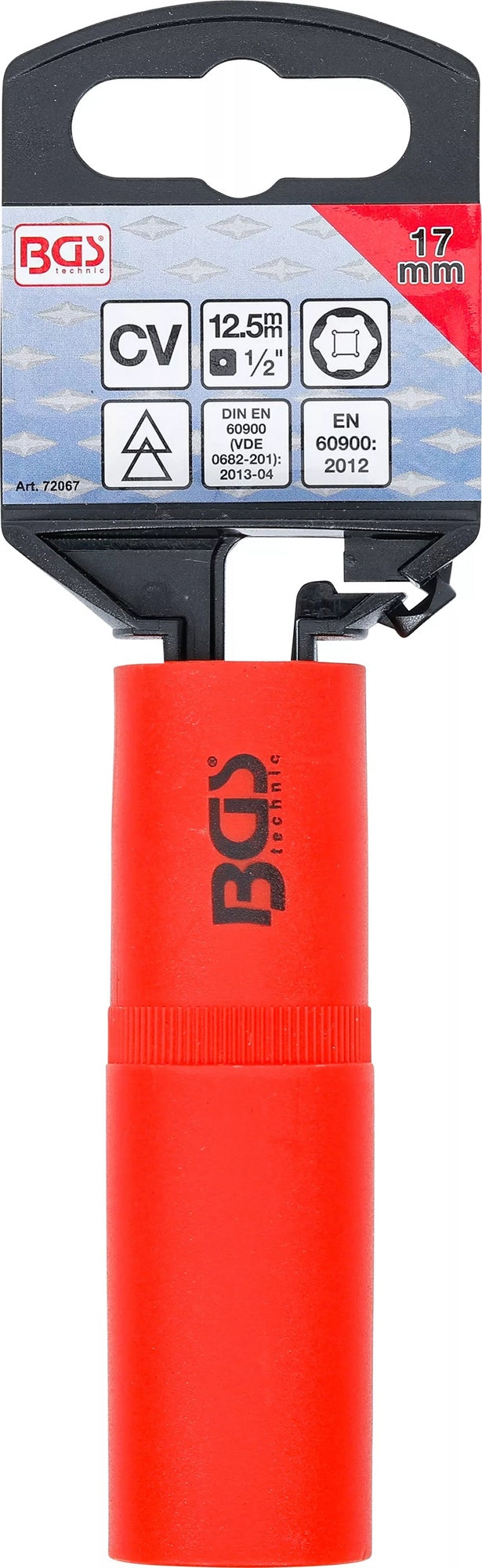 BGS 72067 VDE Steckschlüssel Einsatz Sechskant SW 17mm Antrieb 12,5mm (1/2")