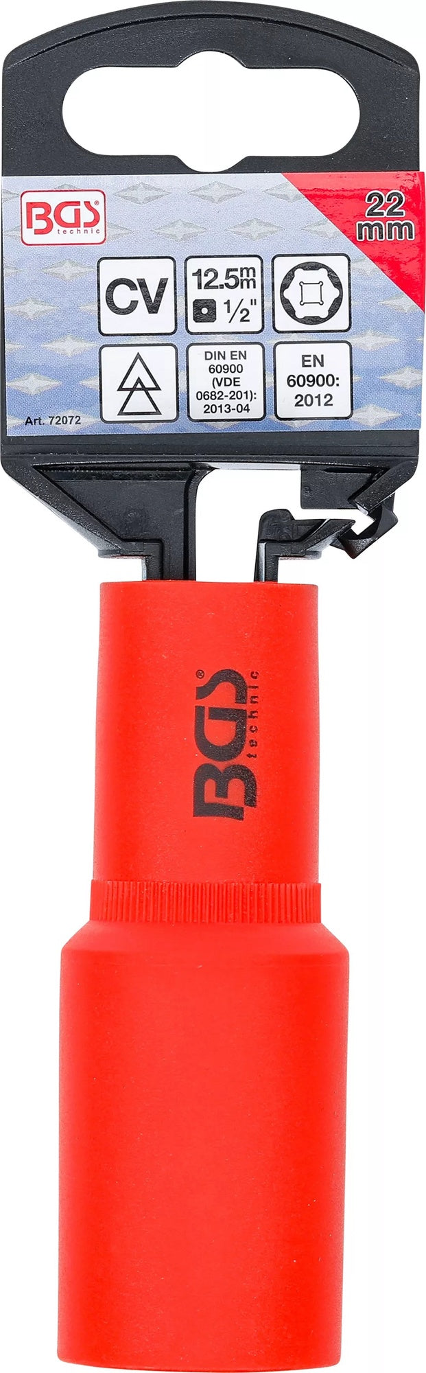 BGS 72072 VDE Steckschlüssel Einsatz Sechskant SW 22mm Antrieb 12,5mm (1/2")