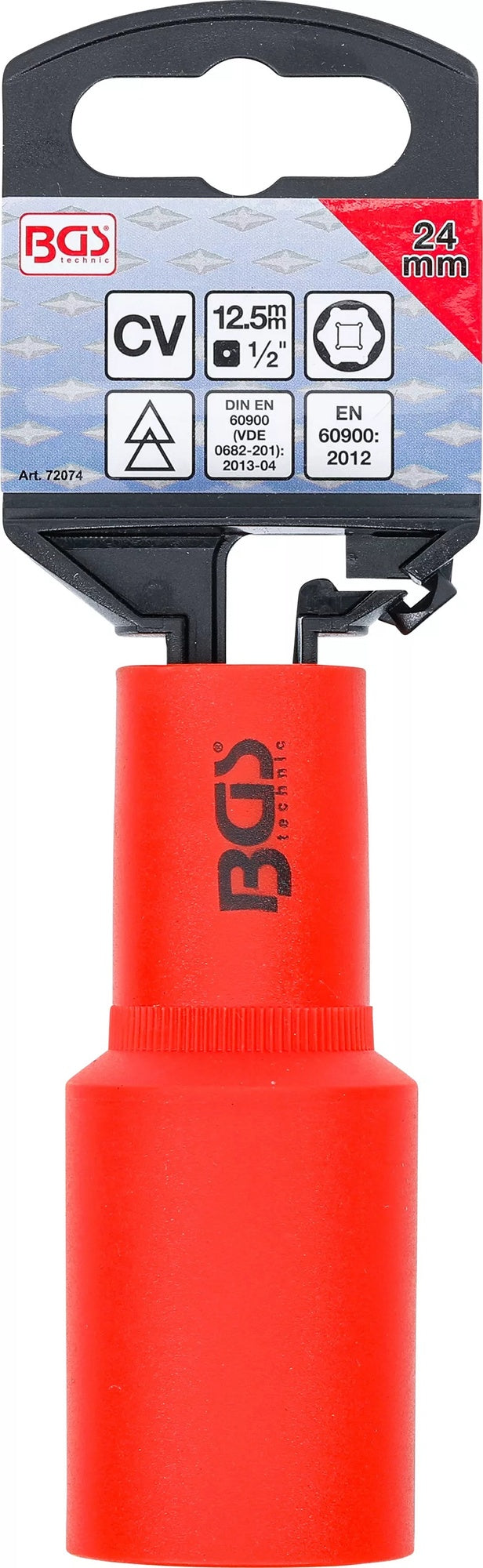 BGS 72074 VDE Steckschlüssel Einsatz Sechskant SW 24mm Antrieb 12,5mm (1/2")