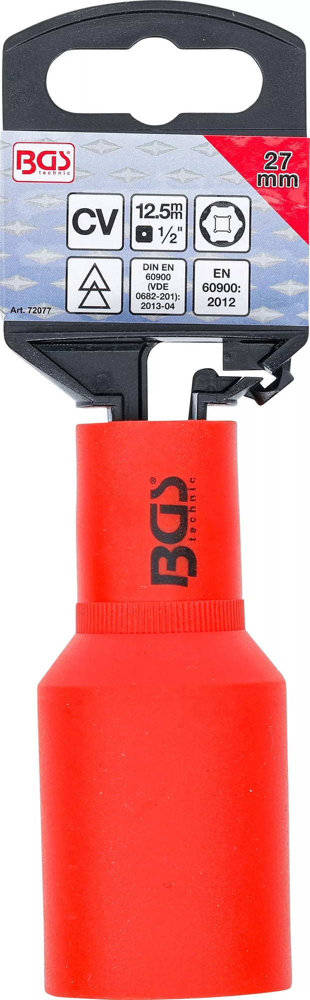 BGS 72077 VDE Steckschlüssel Einsatz Sechskant SW 27mm Antrieb 12,5mm (1/2")