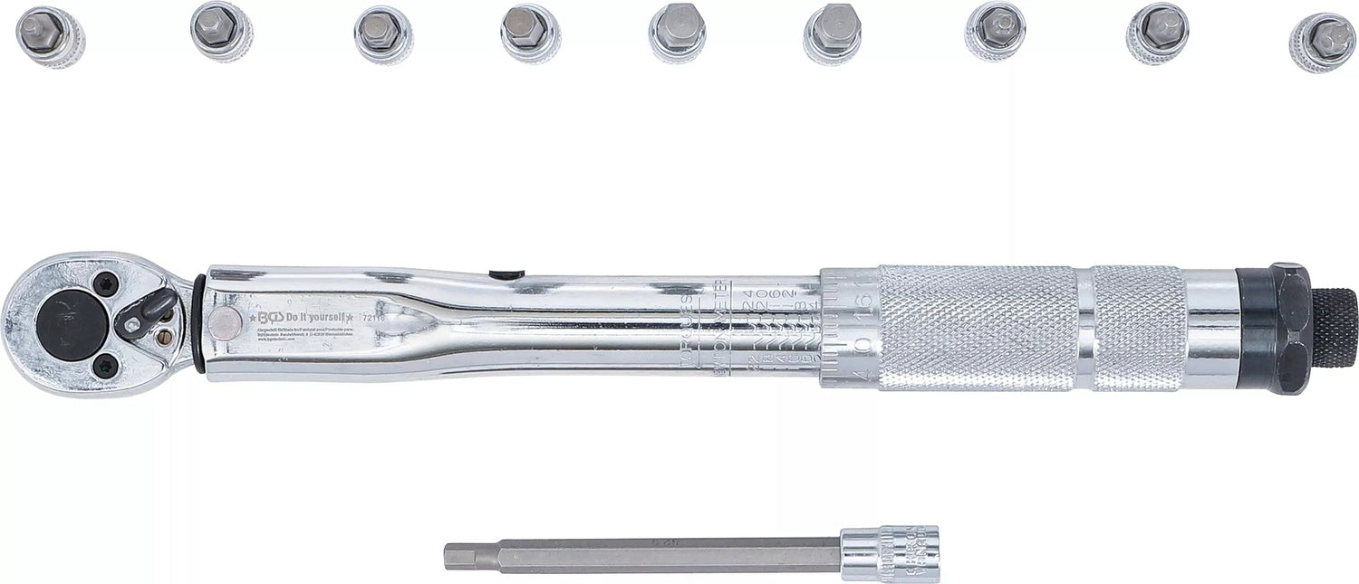 BGS DIY 72118 Satz Drehmomentschlüssel Außenvierkant 6,3mm (1/4") 2 - 24Nm Fahrrad