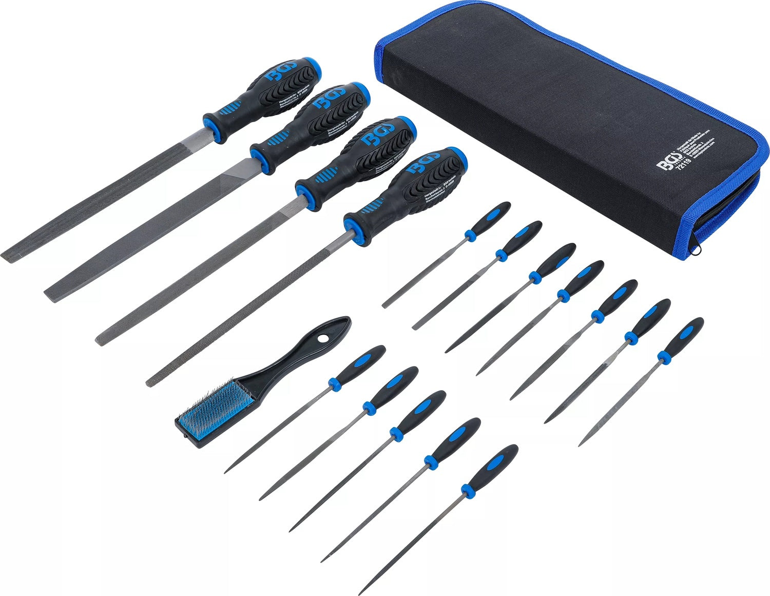 BGS 72119 Satz Werkstattfeilen Nadelfeilen 17 teilig mit 2 Komponenten Griffen