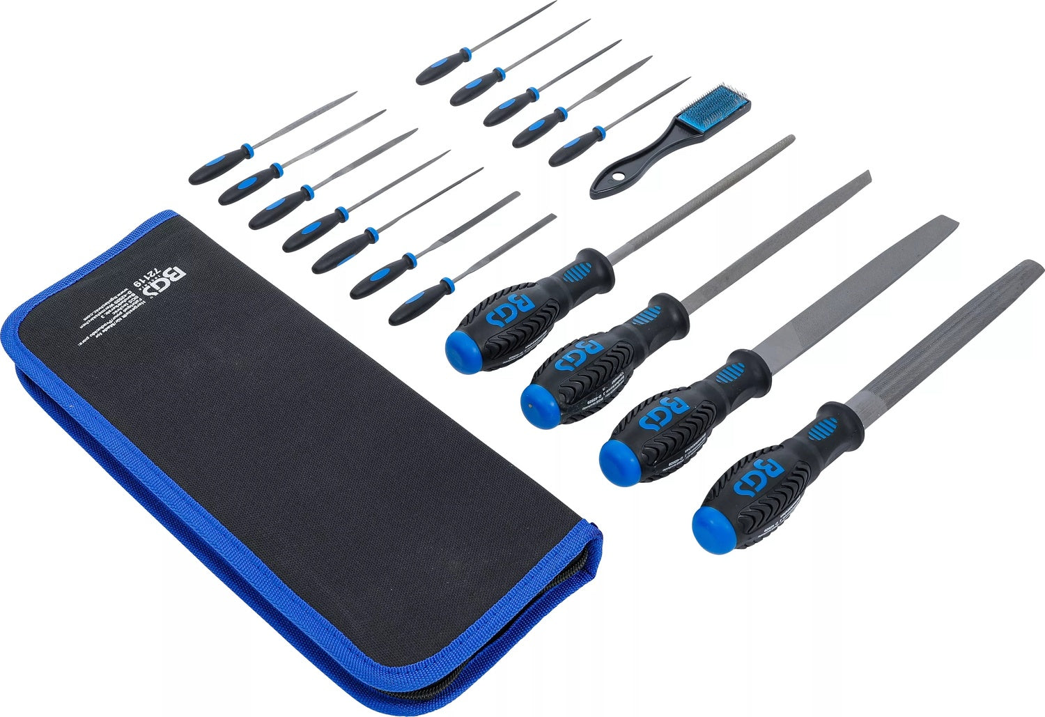 BGS 72119 Satz Werkstattfeilen Nadelfeilen 17 teilig mit 2 Komponenten Griffen