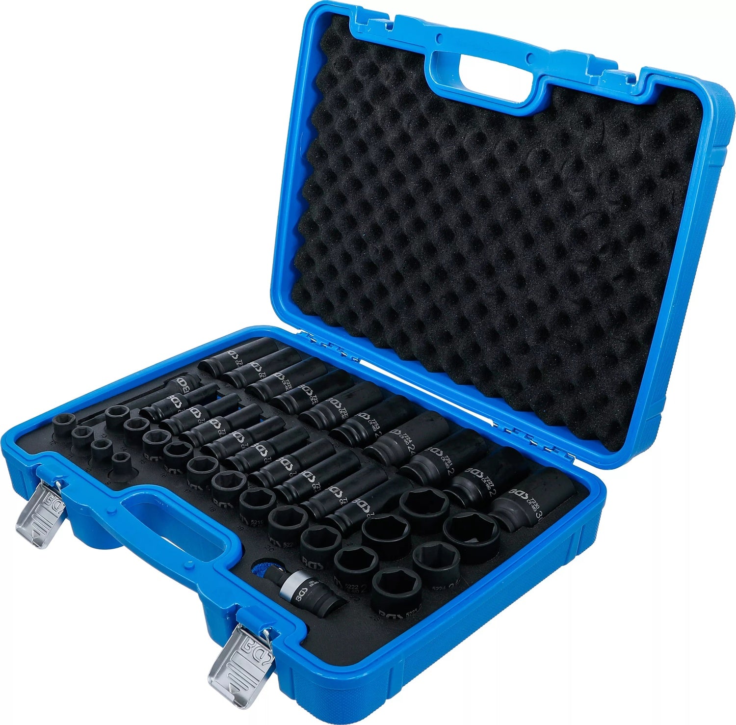 BGS 7280 Satz Kraft Steckschlüsseleinsätze Sechskant Antrieb 12,5mm (1/2") SW 9-30mm 40 teilig