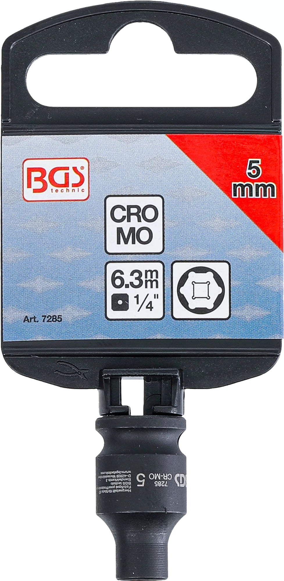 BGS 7285 Kraft Steckschlüsseleinsatz Sechskant Antrieb 6,3mm (1/4") SW 5mm