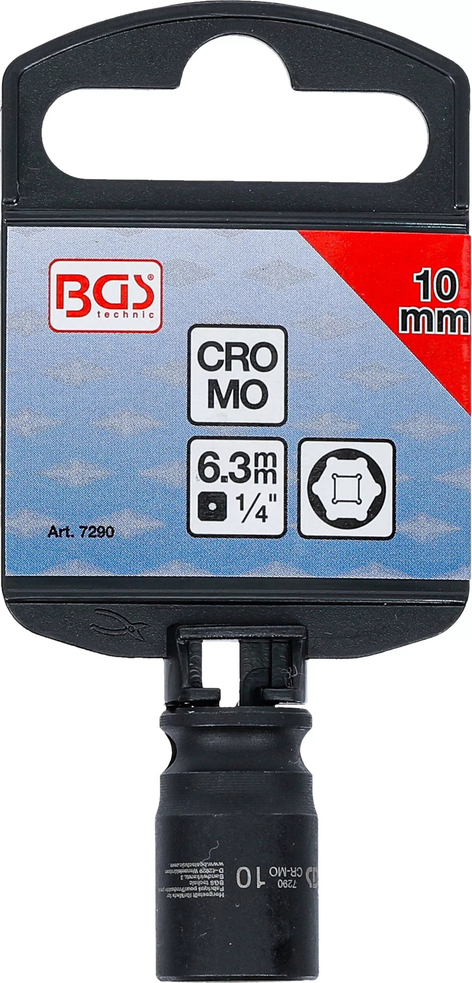 BGS 7290 Kraft Steckschlüsseleinsatz Sechskant Antrieb 6,3mm (1/4") SW 10mm