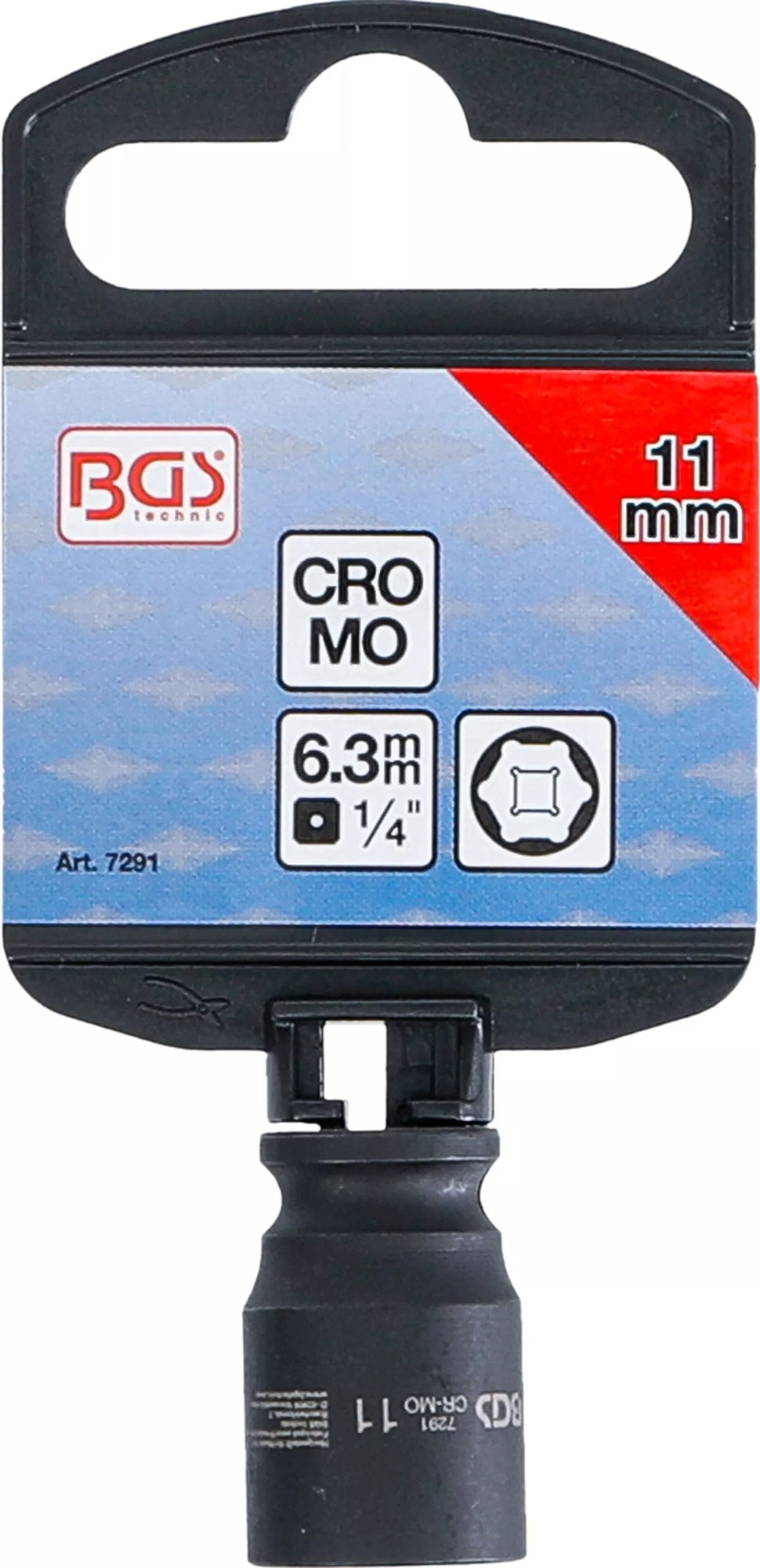BGS 7291 Kraft Steckschlüsseleinsatz Sechskant Antrieb 6,3mm (1/4") SW 11mm