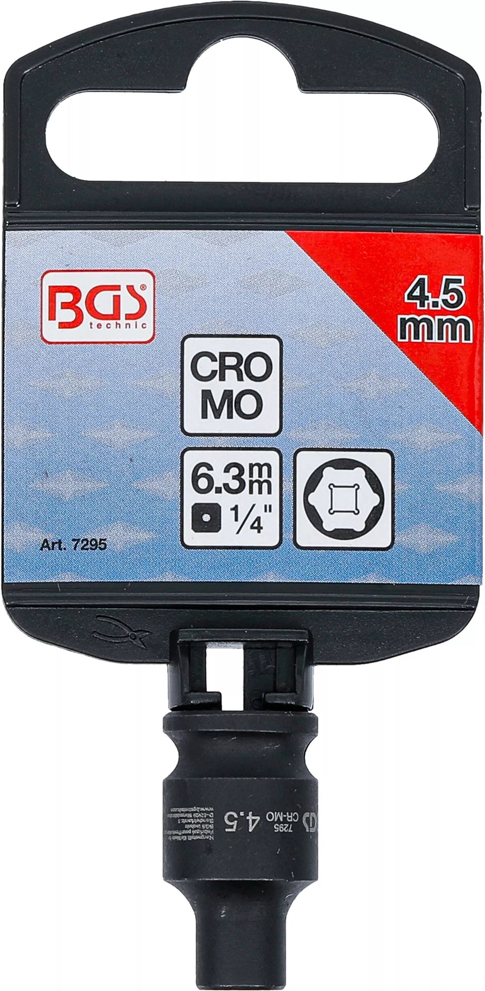 BGS 7295 Kraft Steckschlüsseleinsatz Sechskant Antrieb 6,3mm (1/4") SW 4,5mm