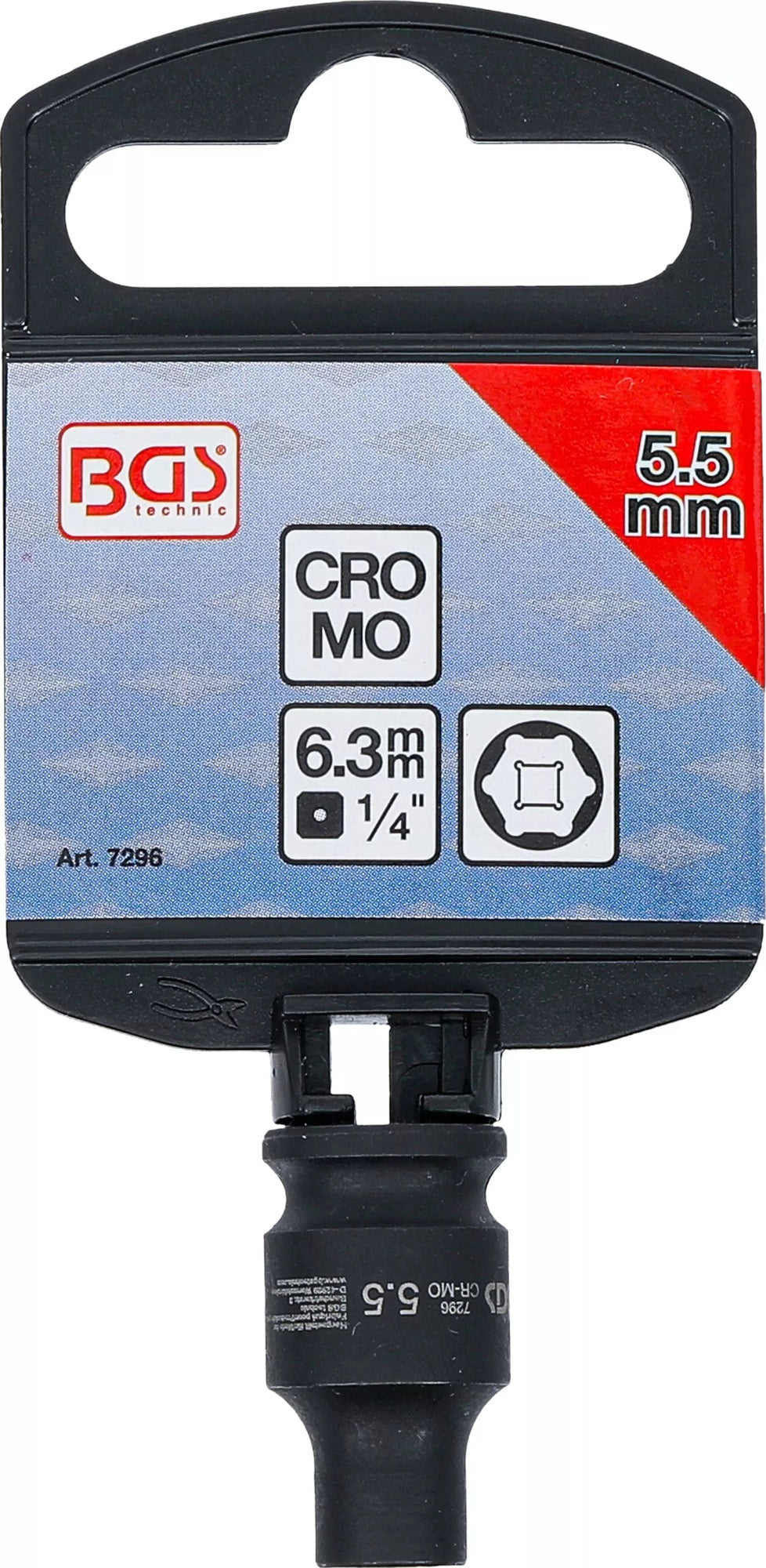 BGS 7296 Kraft Steckschlüsseleinsatz Sechskant Antrieb 6,3mm (1/4") SW 5,5mm