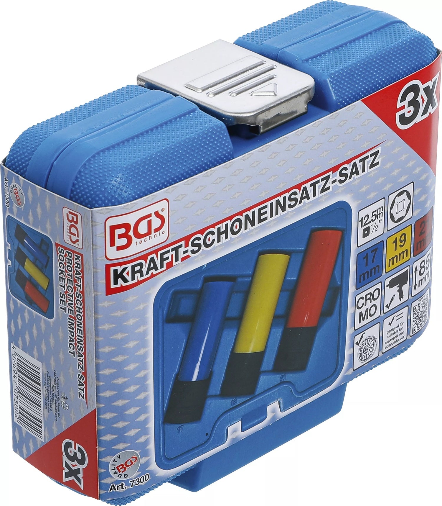 BGS 7300 Satz Kraft Schoneinsatz Antrieb Innenvierkant 12,5mm (1/2") SW 17 -19 -21mm 3 teilig