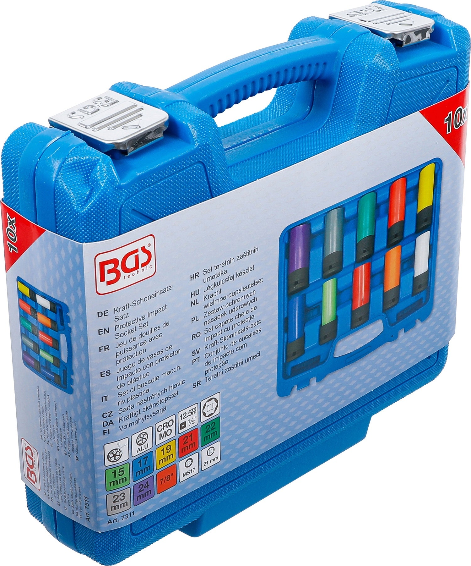 BGS 7311 Satz Kraft Schoneinsätze Spezial-Radschrauben Antrieb 12,5mm (1/2") SW 15 - 24mm