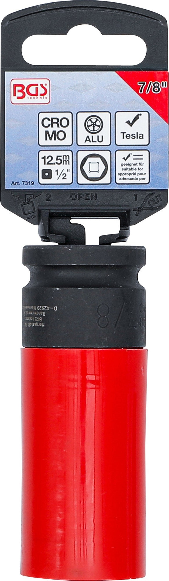 BGS 7319 Kraft Schoneinsatz für Tesla Antrieb Innenvierkant 12,5mm (1/2") SW 7/8"