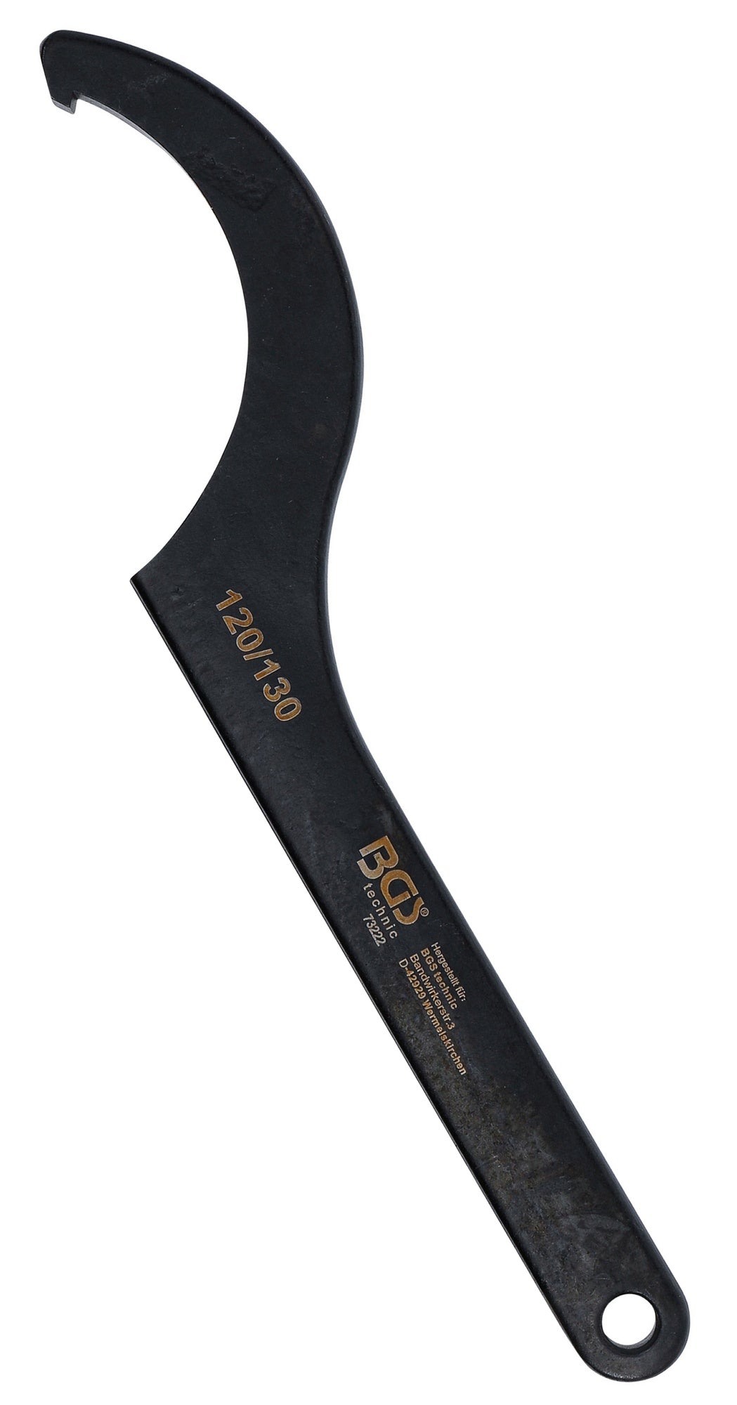 BGS 73222 Hakenschlüssel mit Nase für Schlüsselweiten von 120 - 130mm