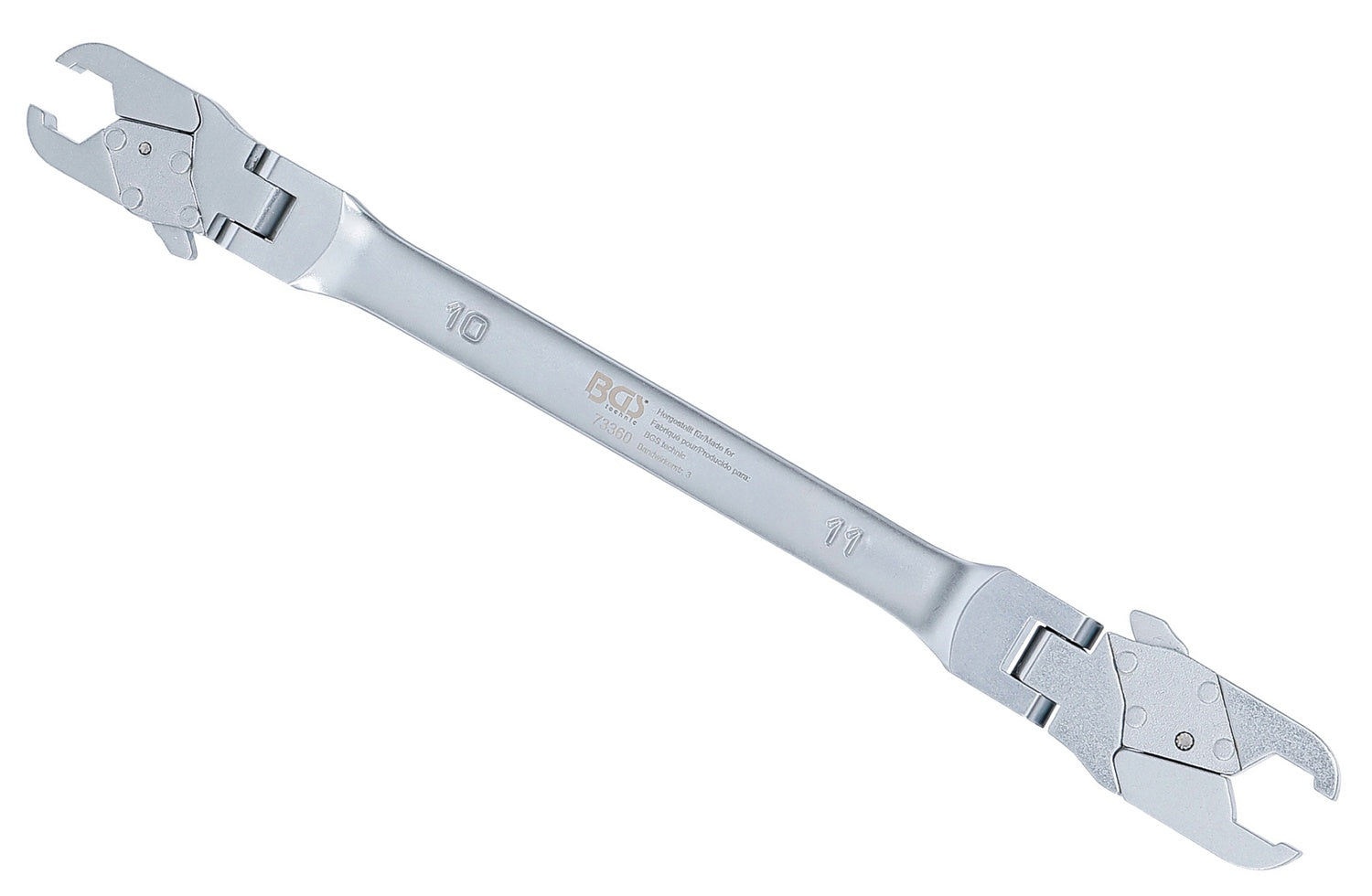 BGS 73360 Bremsleitungsschlüssel mit Ratschenfunktion SW 10x11mm Länge 138mm
