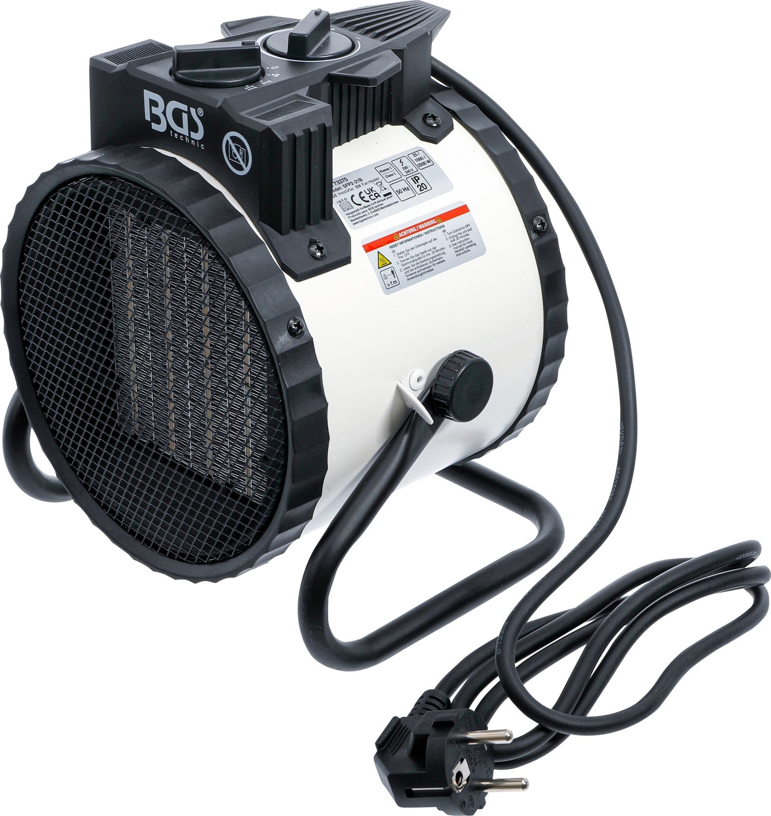 BGS 73370 Heizlüfter Heizung elektrisch 2000 Watt IP20 2 Heizstufen tragbar