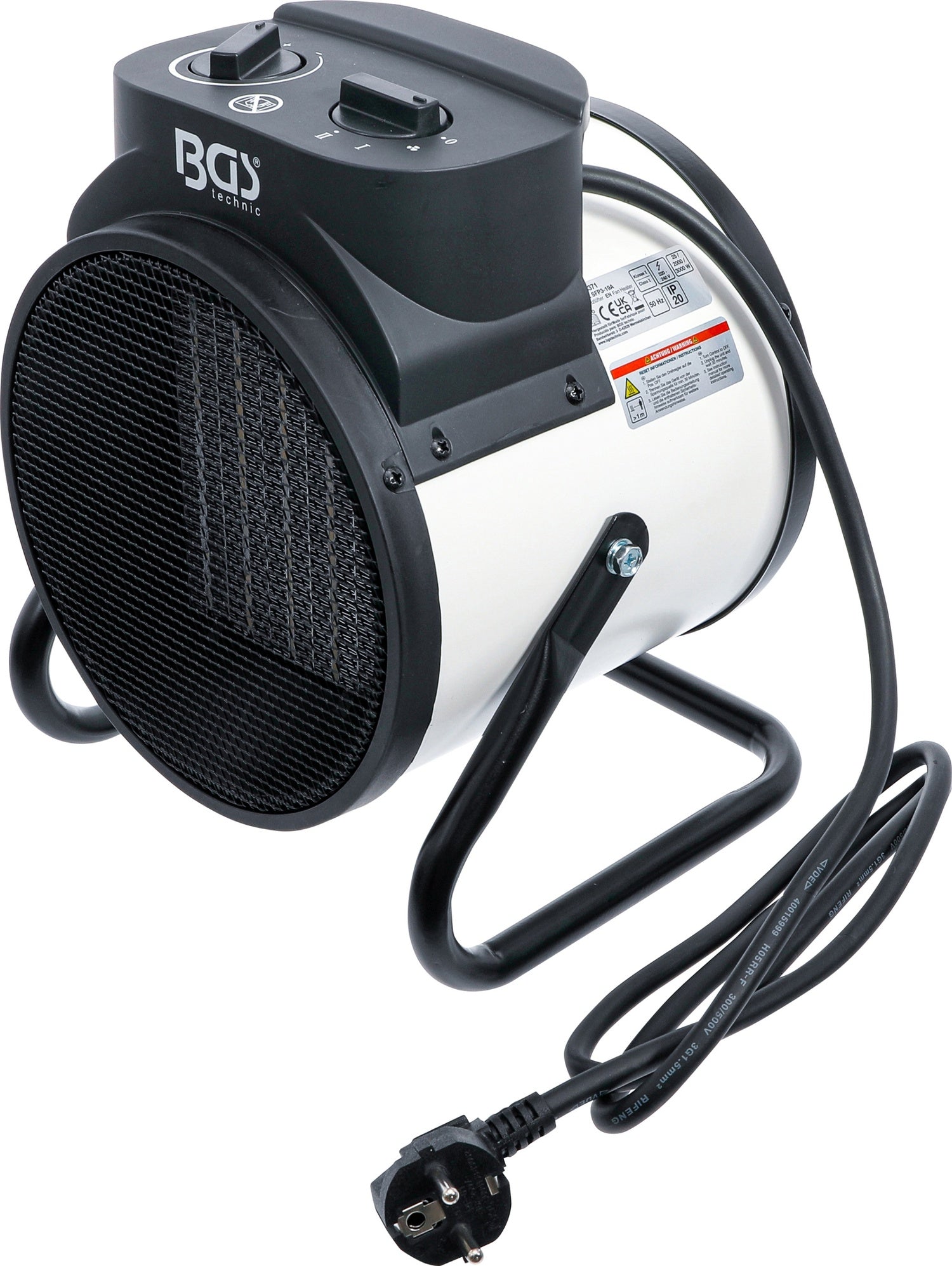 BGS 73371 Heizlüfter elektrisch Heizung 3000 Watt IP20 2 Heizstufen tragbar
