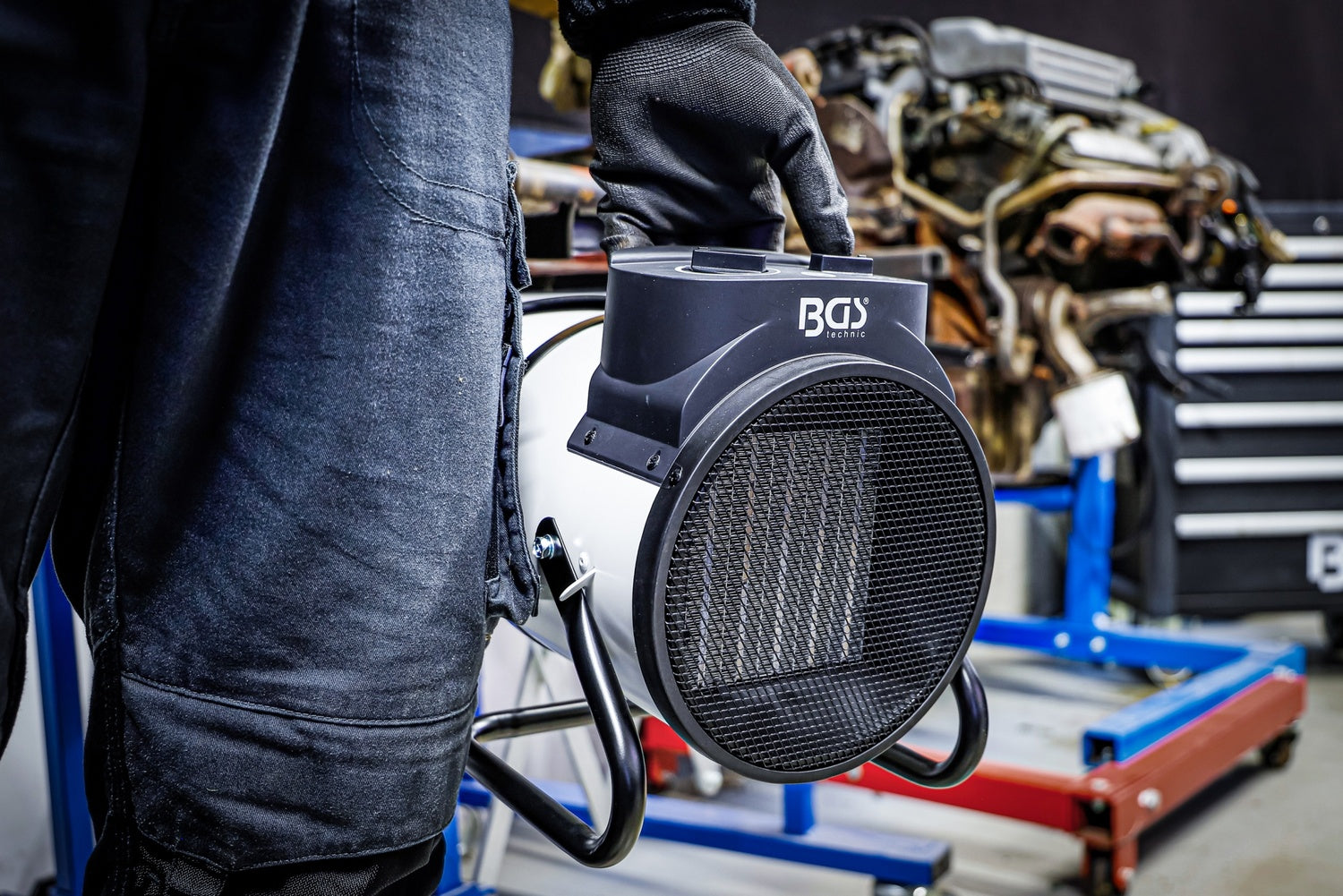 BGS 73371 Heizlüfter elektrisch Heizung 3000 Watt IP20 2 Heizstufen tragbar