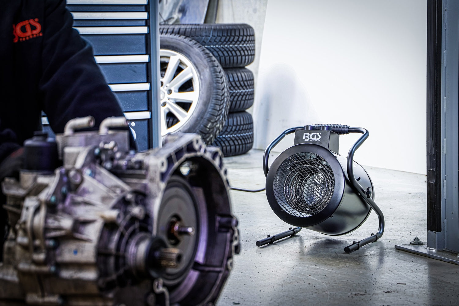 BGS 73372 Heizlüfter elektrisch Heizung 5000 Watt IPX4 2 Heizstufen tragbar