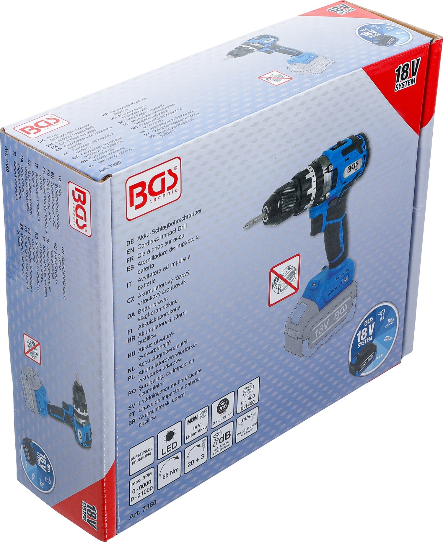 BGS 7360 Akku Schlagbohrschrauber bürstenlos ohne Akku 65Nm 18 Volt