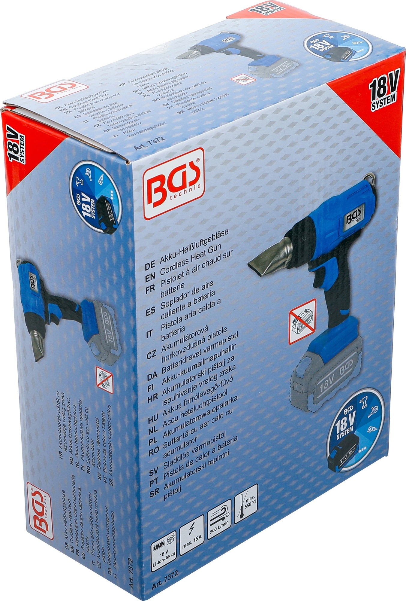 BGS 7372 Akku Heißluftgebläse ohne Akku 18V Heißluftgerät