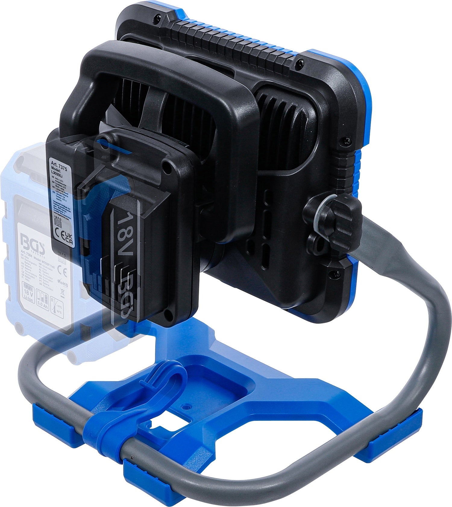 BGS 7375 Akku LED Arbeitsleuchte klappbar ohne Akku 18V Arbeitsstrahler