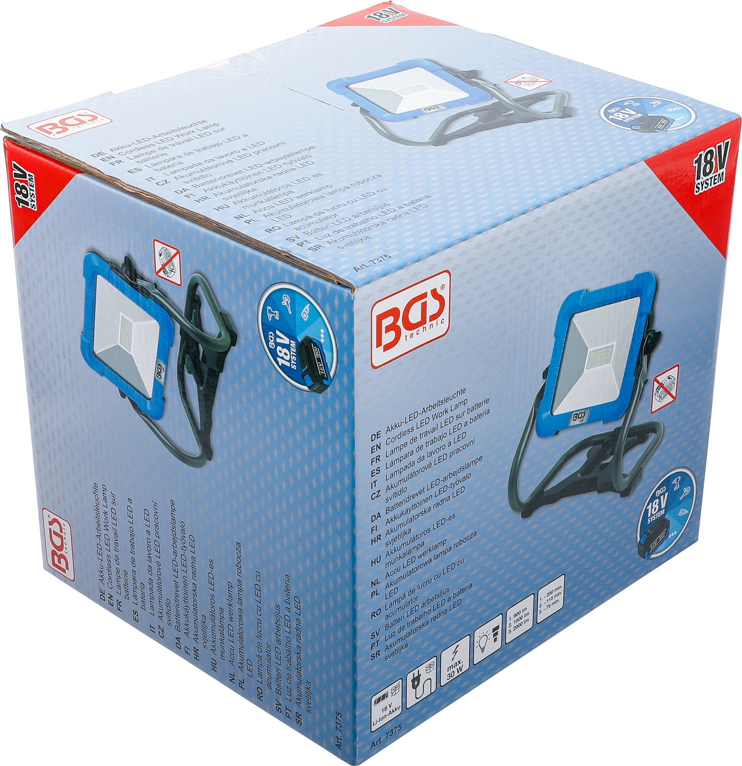 BGS 7375 Akku LED Arbeitsleuchte klappbar ohne Akku 18V Arbeitsstrahler