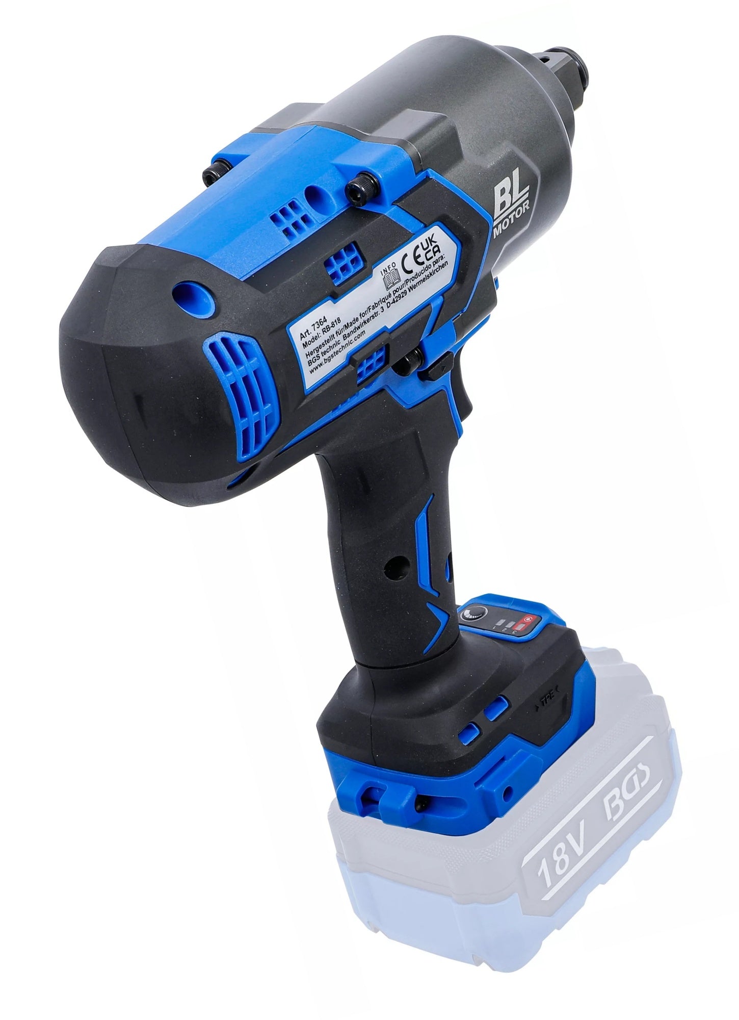 BGS 7391 Satz Akku Schlagschrauber bürstenlos mit Akku & Schnell Ladegerät 1200Nm 18 Volt