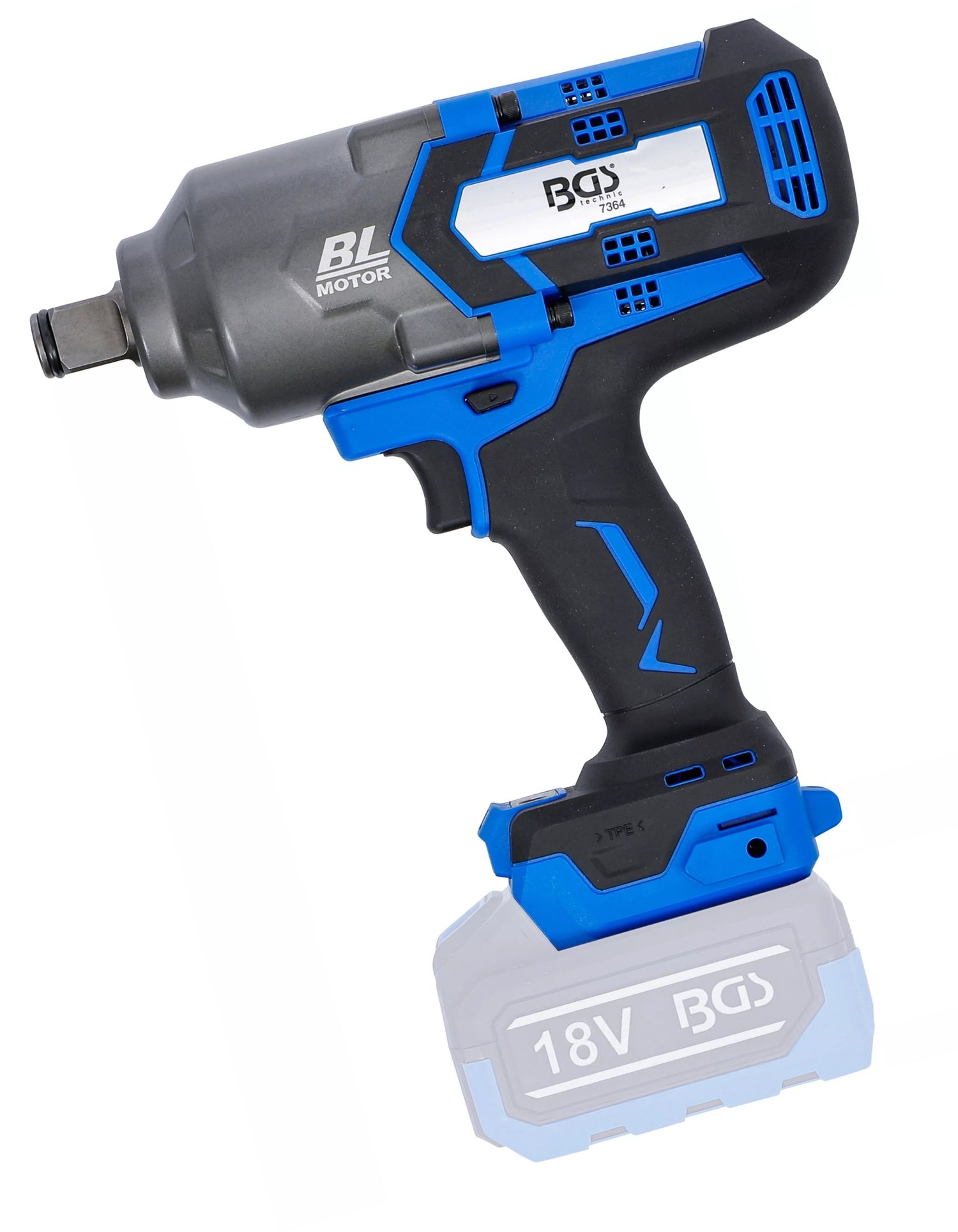 BGS 7391 Satz Akku Schlagschrauber bürstenlos mit Akku & Schnell Ladegerät 1200Nm 18 Volt