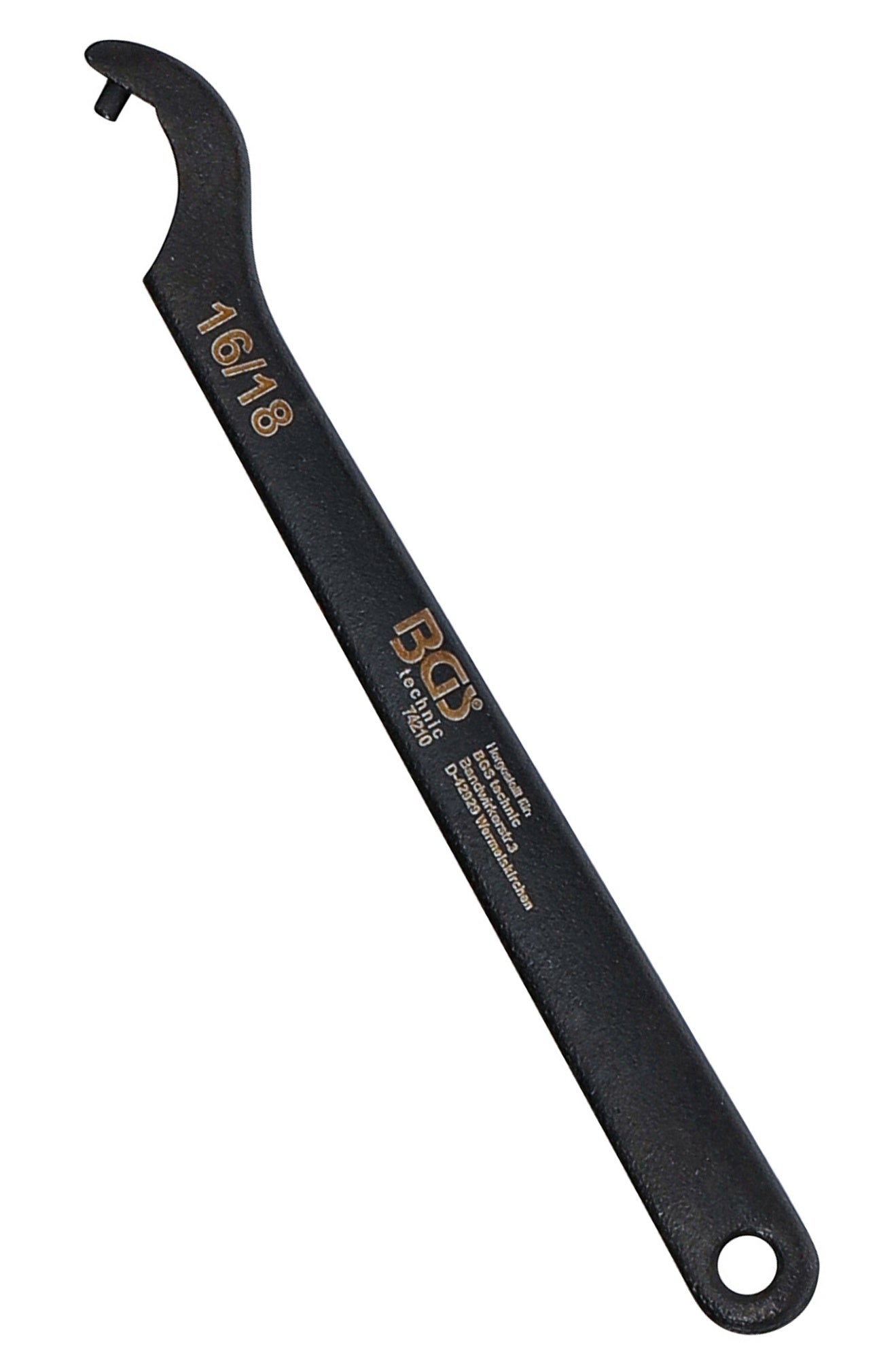 BGS 74210 Hakenschlüssel mit Zapfen für Schlüsselweiten von 16 - 18mm