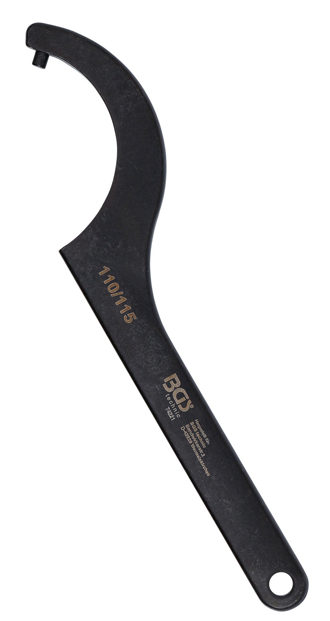 BGS 74221 Hakenschlüssel mit Zapfen für Schlüsselweiten von 110 - 115mm
