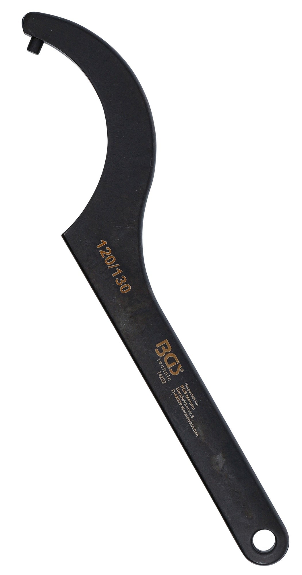 BGS 74222 Hakenschlüssel mit Zapfen für Schlüsselweiten von 120 - 130mm