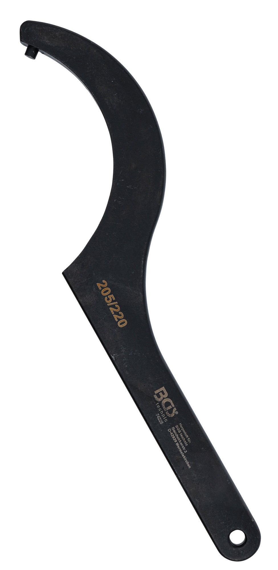 BGS 74226 Hakenschlüssel mit Zapfen für Schlüsselweiten von 205 - 220mm