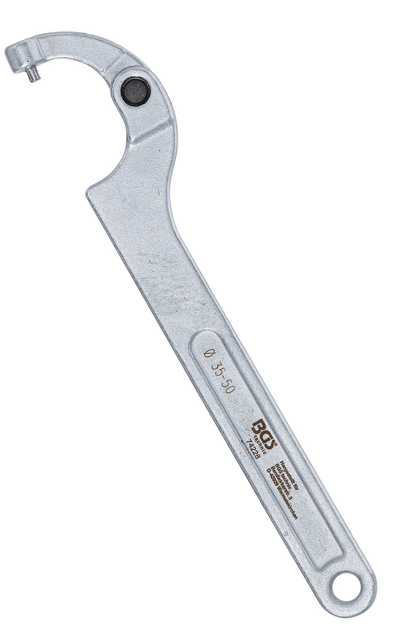 BGS 74228 Gelenk Hakenschlüssel mit Zapfen für Schlüsselweiten von 35 - 50mm