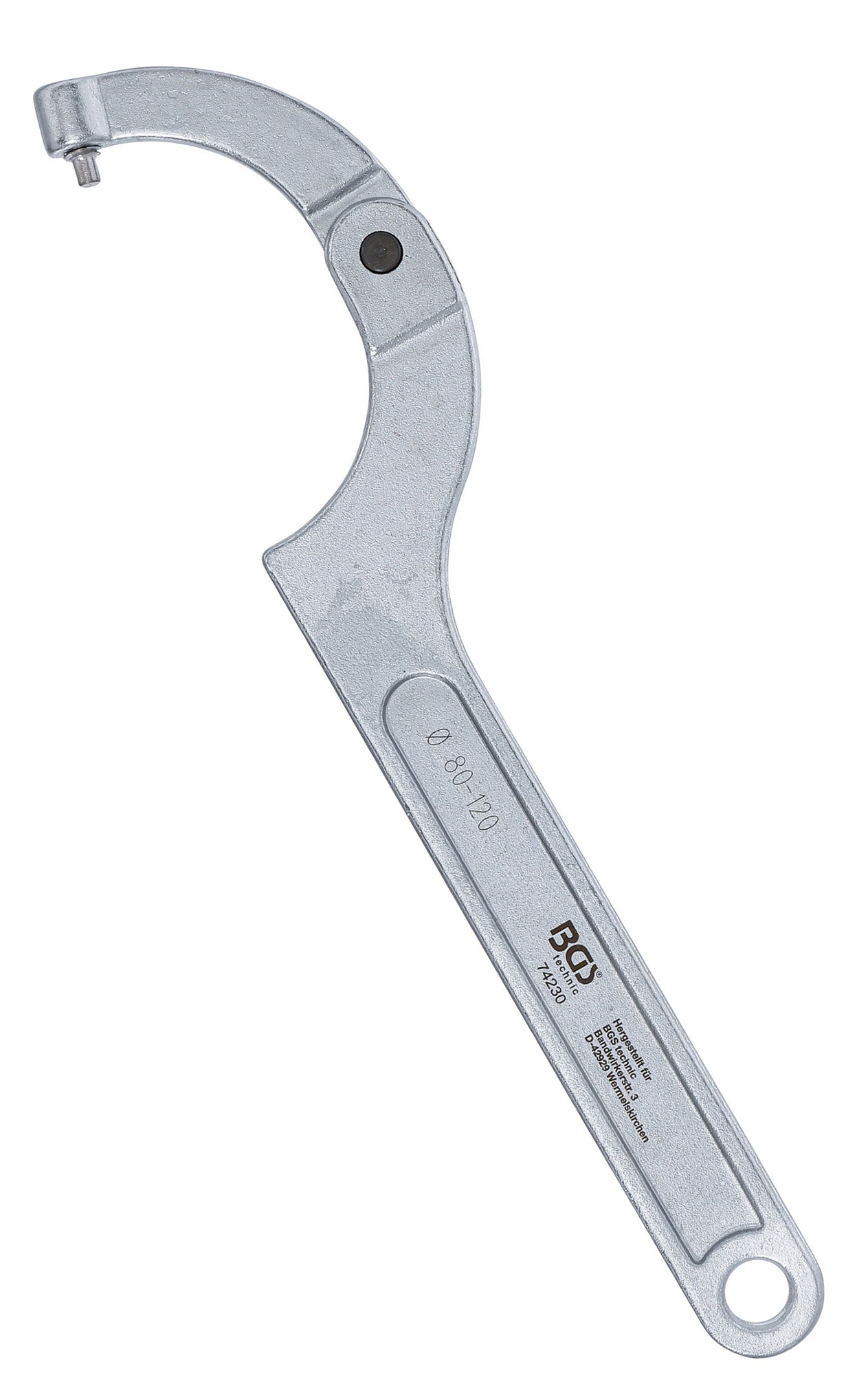 BGS 74230 Gelenk Hakenschlüssel mit Zapfen für Schlüsselweiten von 80 - 120mm