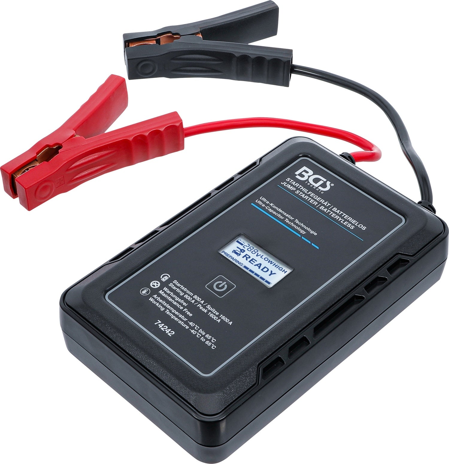 BGS 74242 Starthilfegerät Batterielos mit Ultra Kondensator Technologie 12V / 800A / 1600A