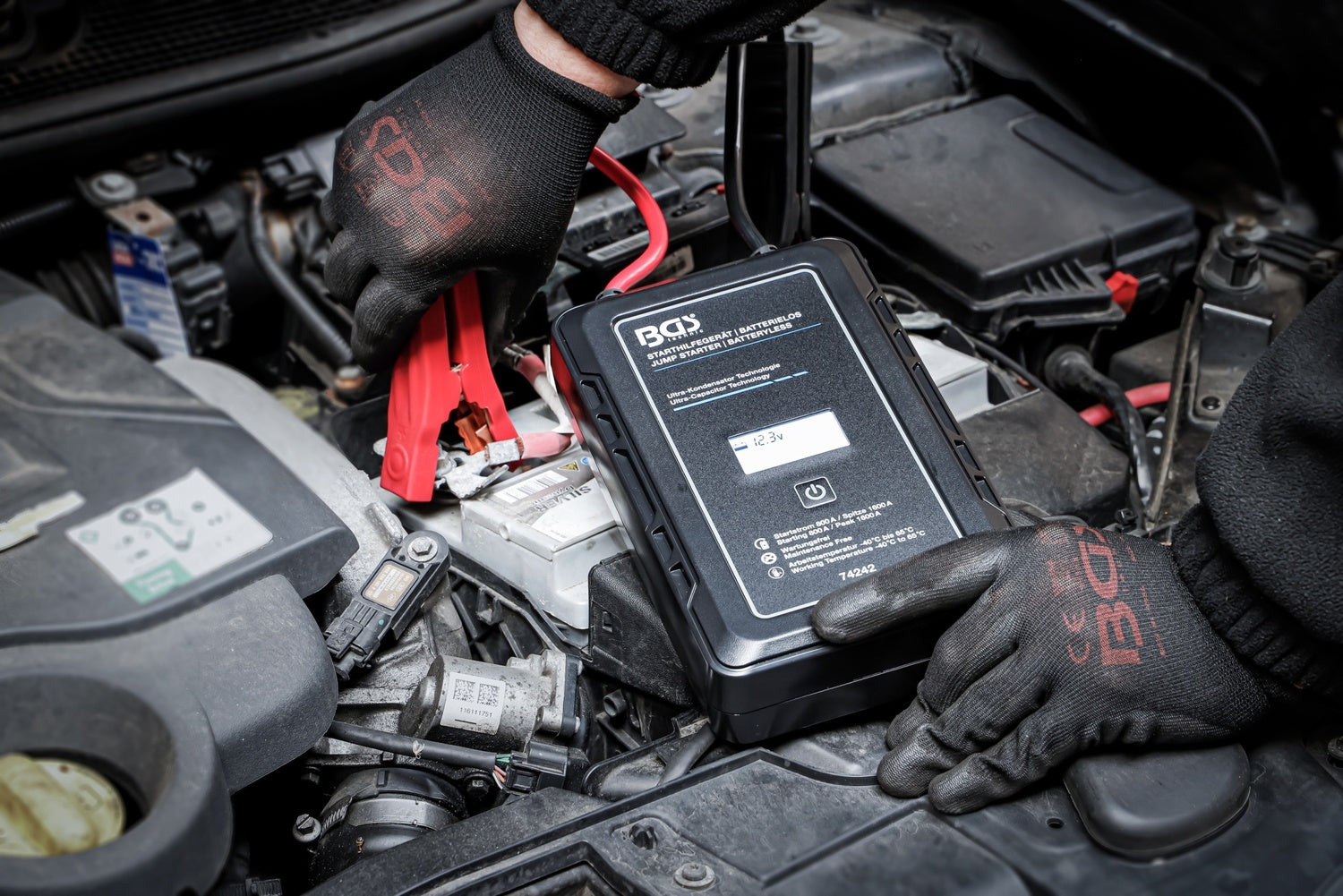 BGS 74242 Starthilfegerät Batterielos mit Ultra Kondensator Technologie 12V / 800A / 1600A