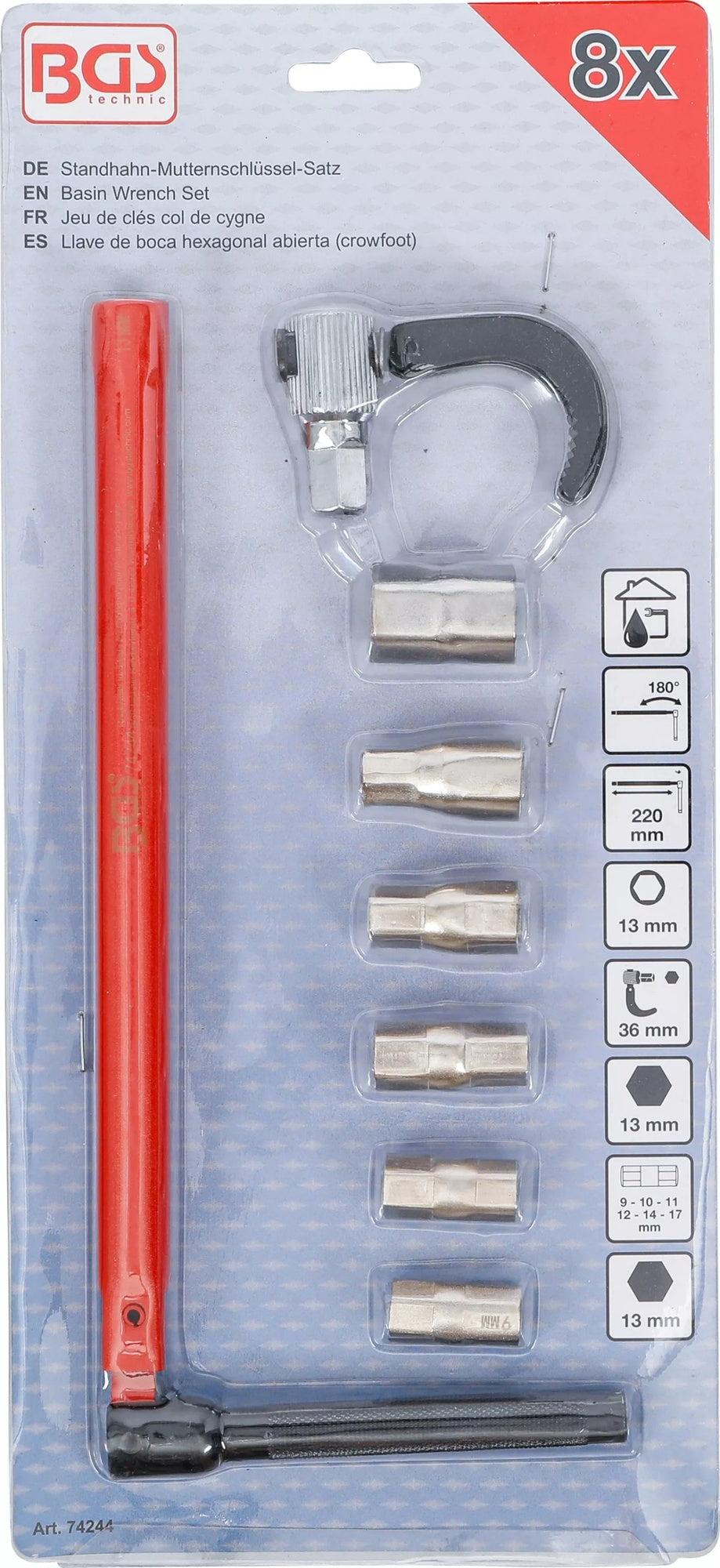 BGS 74244 Satz Standhahn Mutternschlüssel Waschbecken Armaturen Wasserhähne Mischbatterien