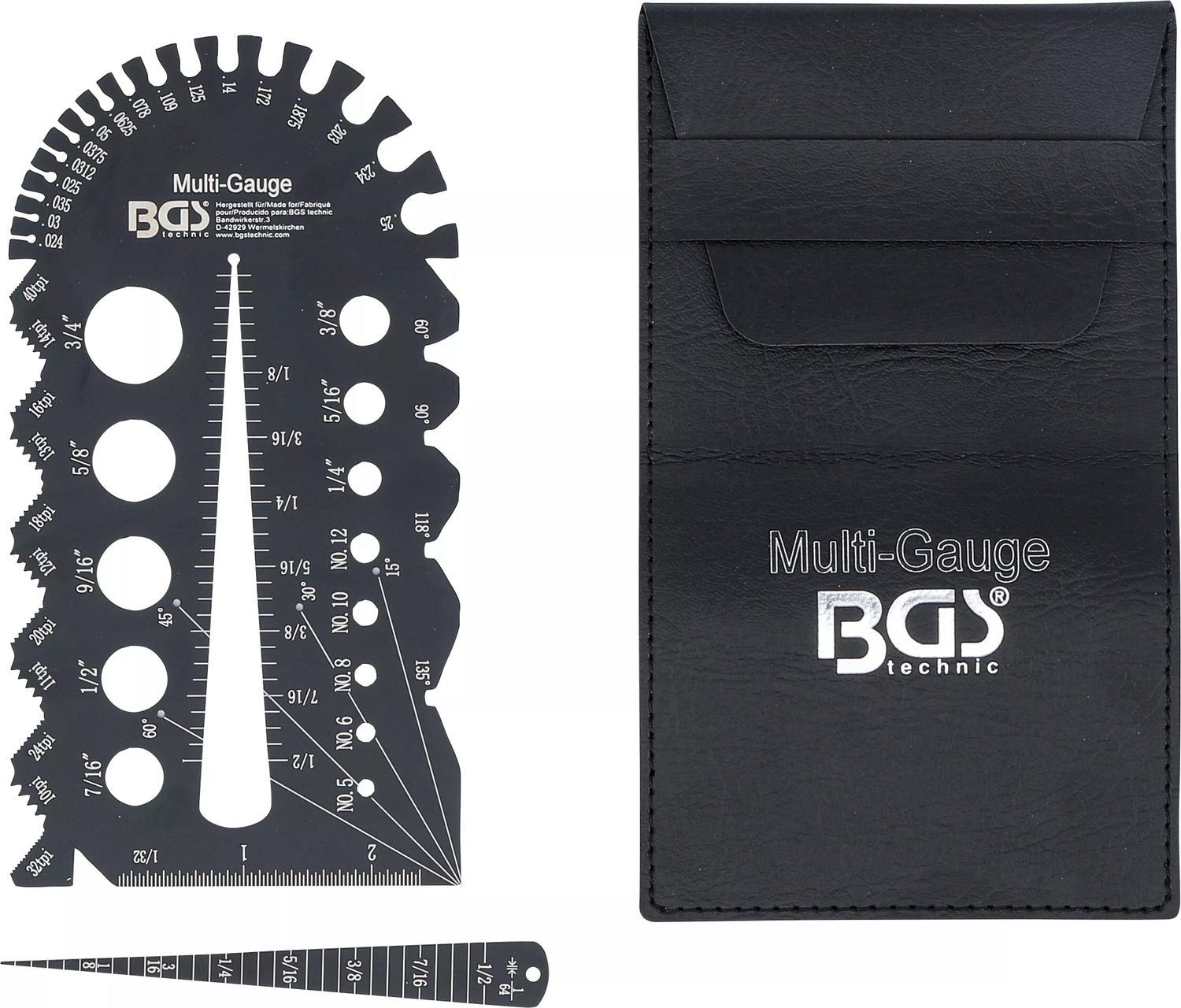 BGS 74248 Schraubenschablone Gewindeschablone Gewindelehre Zollgrößen 1/4" - 2"