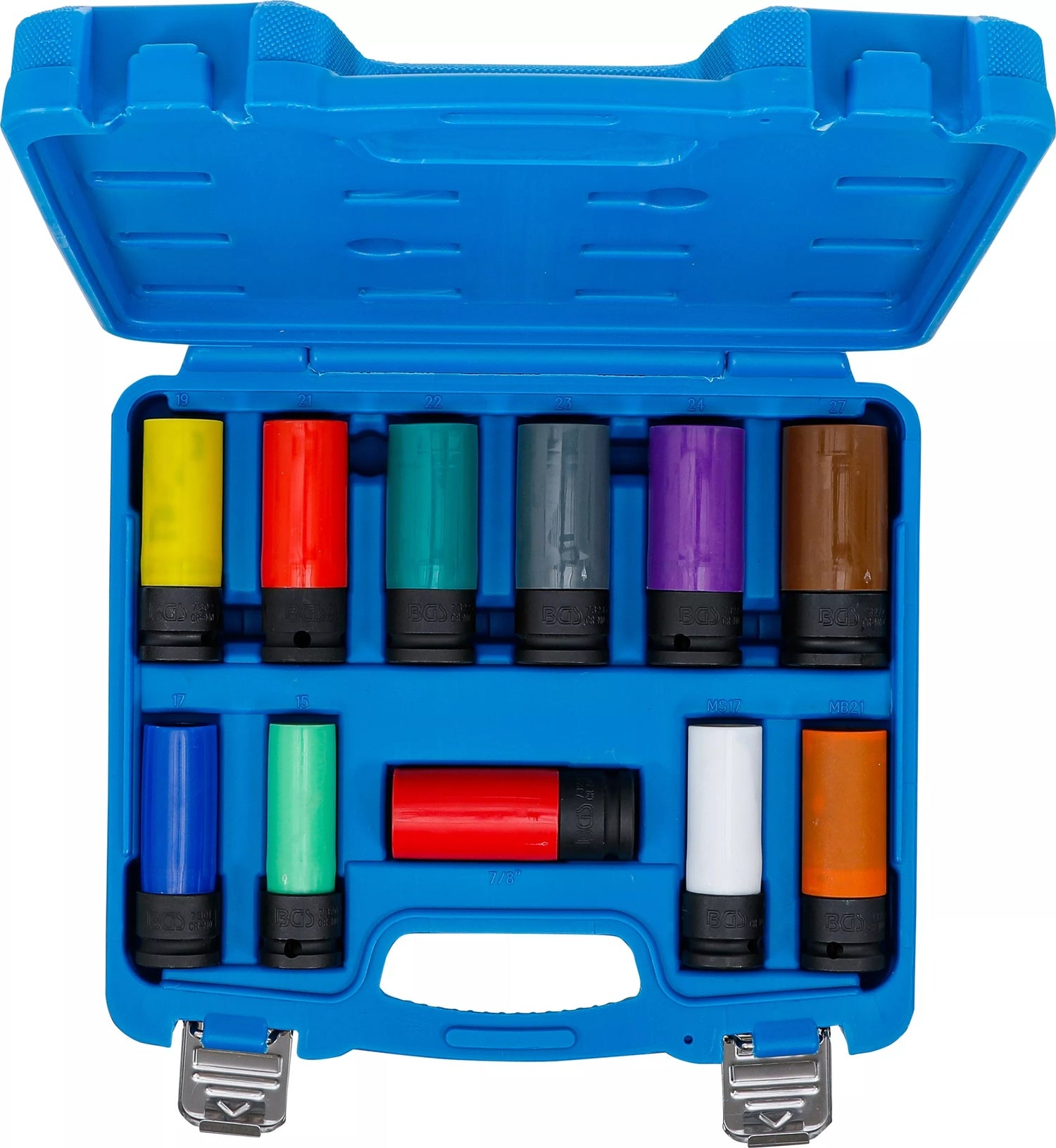 BGS 74254 Satz Kraft Steckschlüssel Schoneinsätze Spezial Radschrauben Antrieb 12,5mm (1/2") SW 15 - 27mm