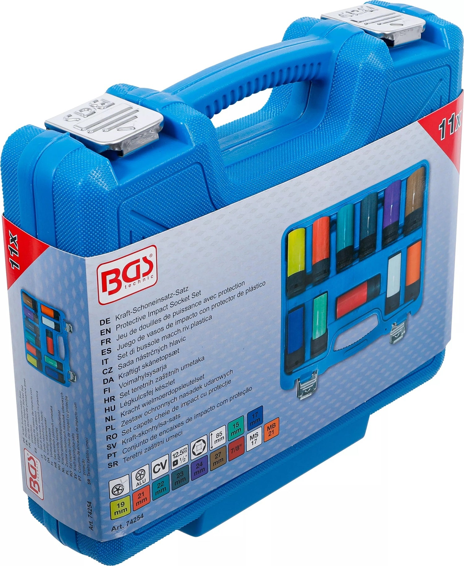 BGS 74254 Satz Kraft Steckschlüssel Schoneinsätze Spezial Radschrauben Antrieb 12,5mm (1/2") SW 15 - 27mm