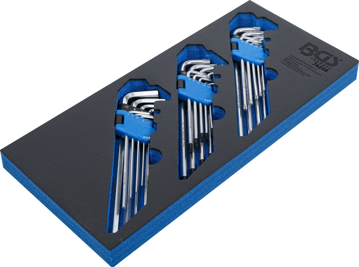 BGS 74259 Satz Winkelschlüssel extra lang Innensechskant T-Profil (für Torx) T-Profil (für Torx) mit Bohrung