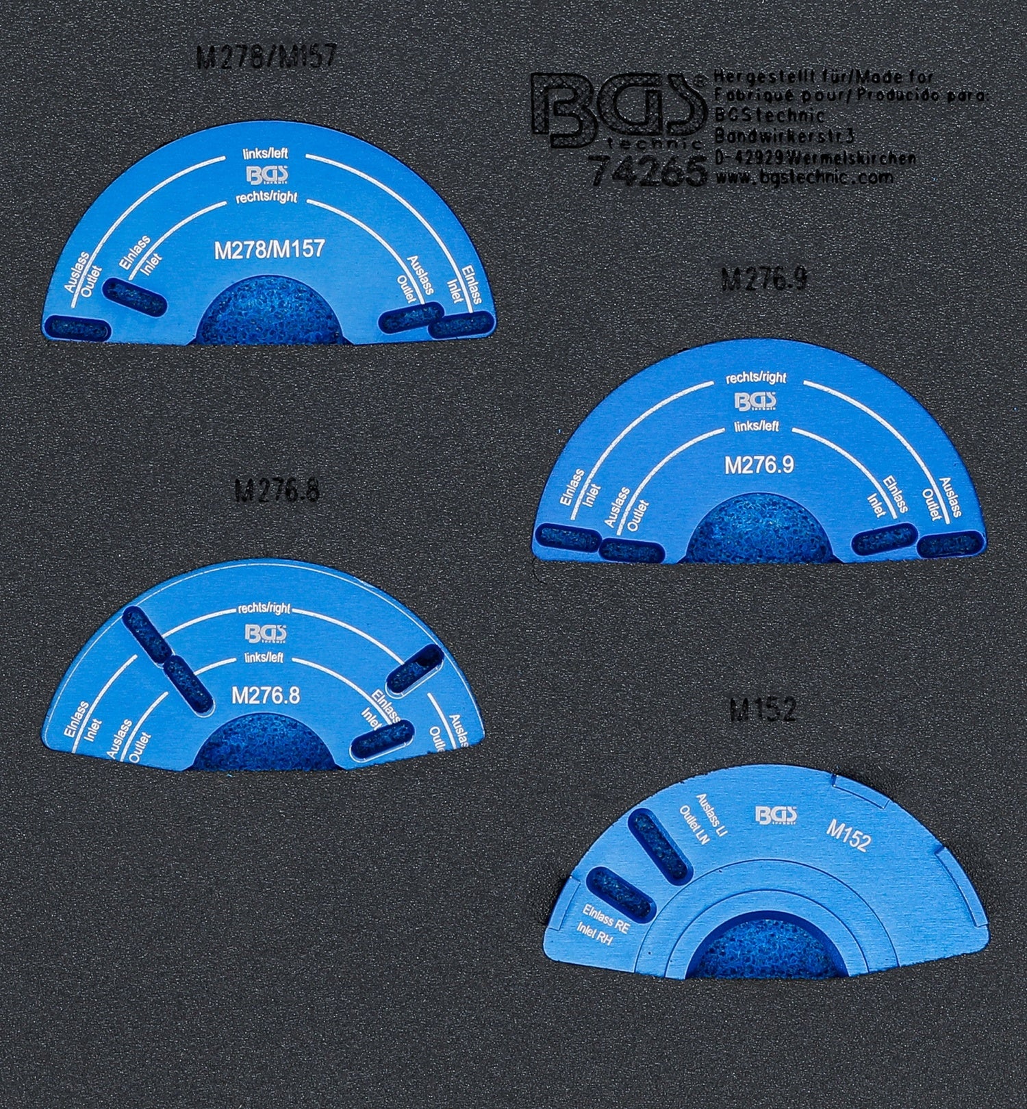 BGS 74265 Satz Einstellwerkzeug Nockenwellenversteller Mercedes-Benz M152 M157 M276 M278 Werkstattwageneinlage 1/6