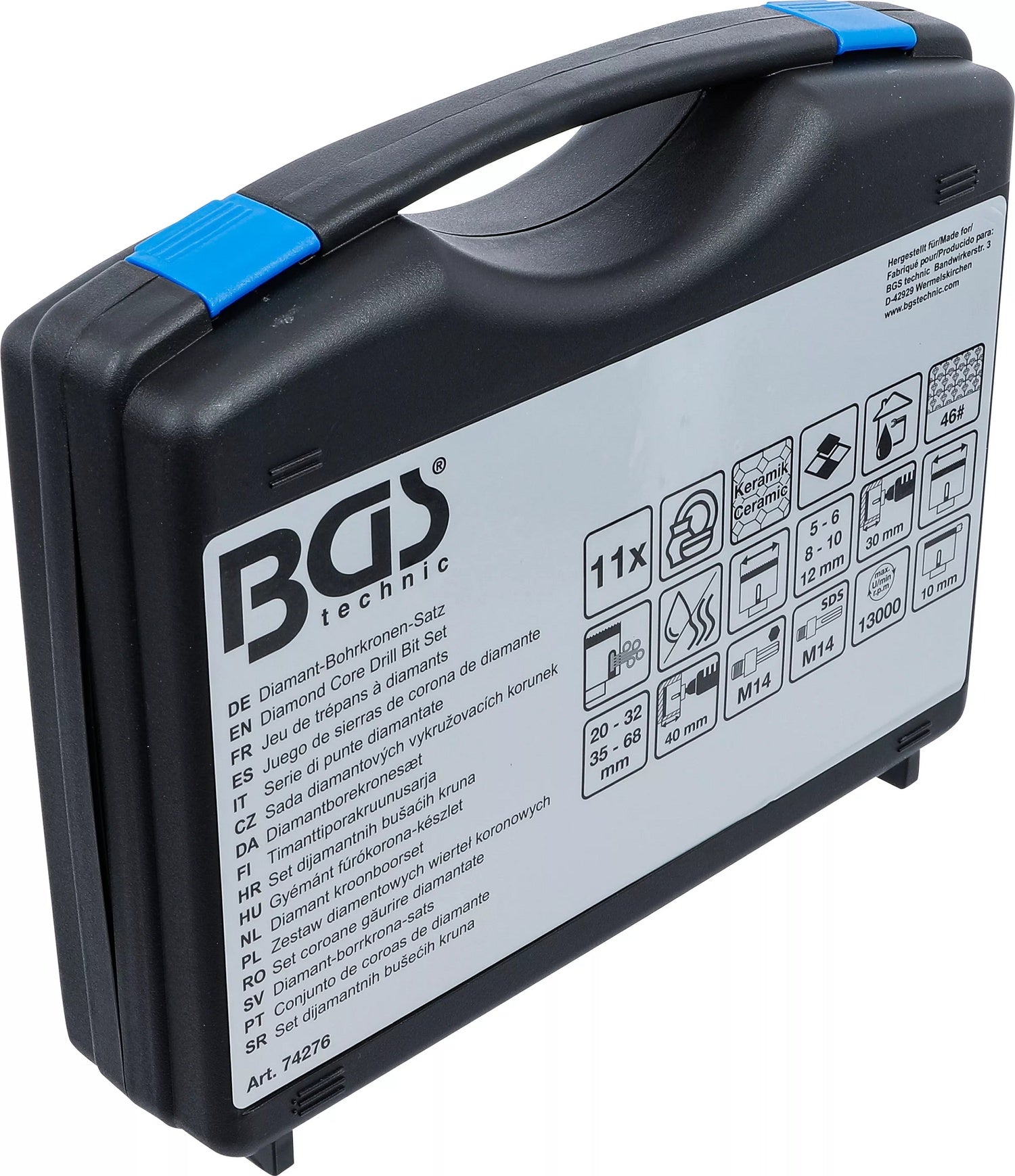 BGS 74276 Satz Diamant Bohrkronen 5 - 68 mm 11 teilig