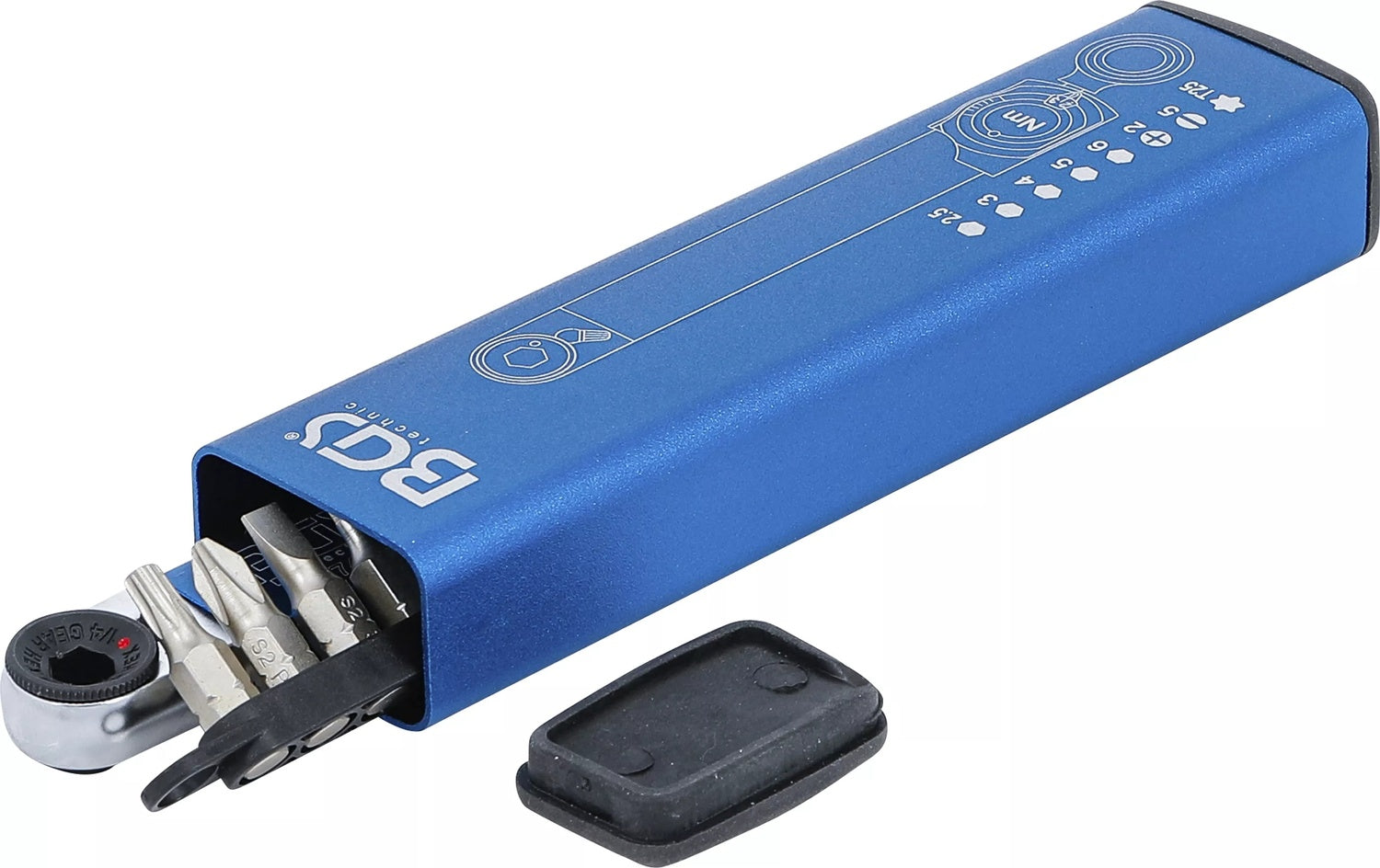 BGS 74295 Satz Drehmomentschlüssel Abtrieb Außenvierkant 6,3mm (1/4") 2 - 10 Nm mit Bitsatz 9 teilig