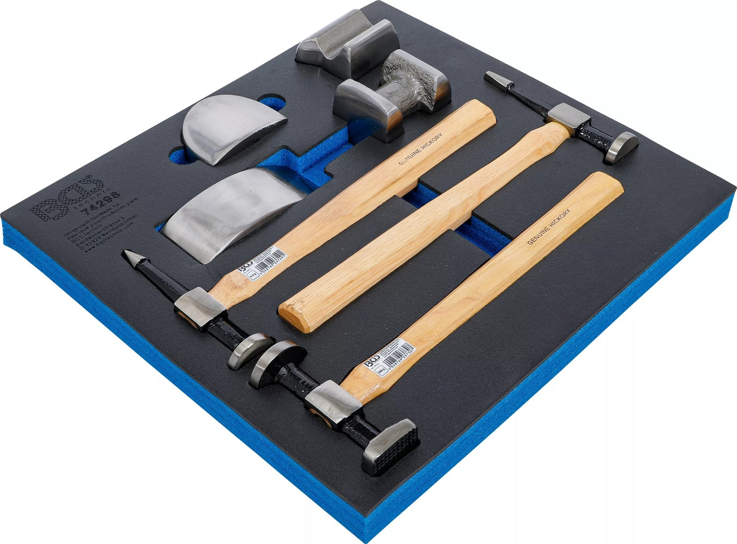 BGS 74298 Karosserie Ausbeulsatz Handamboss Karosseriehammer Werkstattwageneinlage 2/3