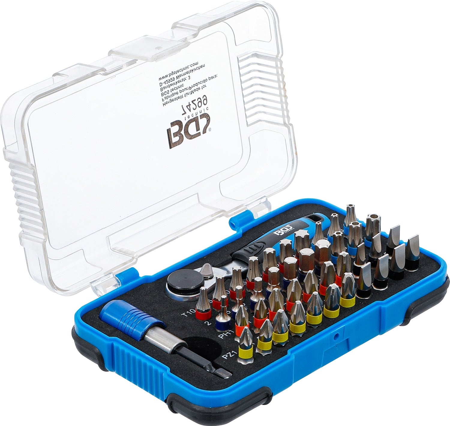 BGS 74299 COLOR Bitsatz / Bitsortiment mit Bitknarre Außensechskant 6,3 mm (1/4") 43 teilig