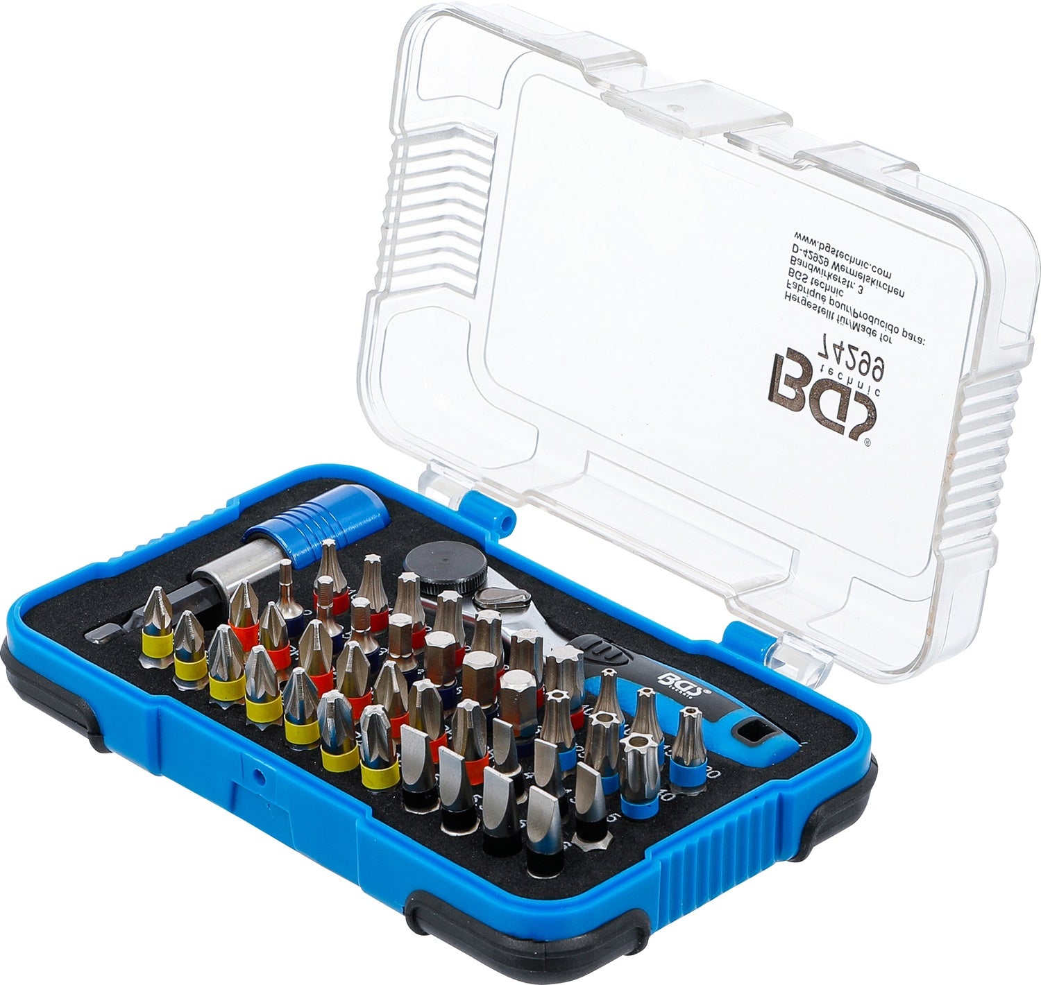 BGS 74299 COLOR Bitsatz / Bitsortiment mit Bitknarre Außensechskant 6,3 mm (1/4") 43 teilig