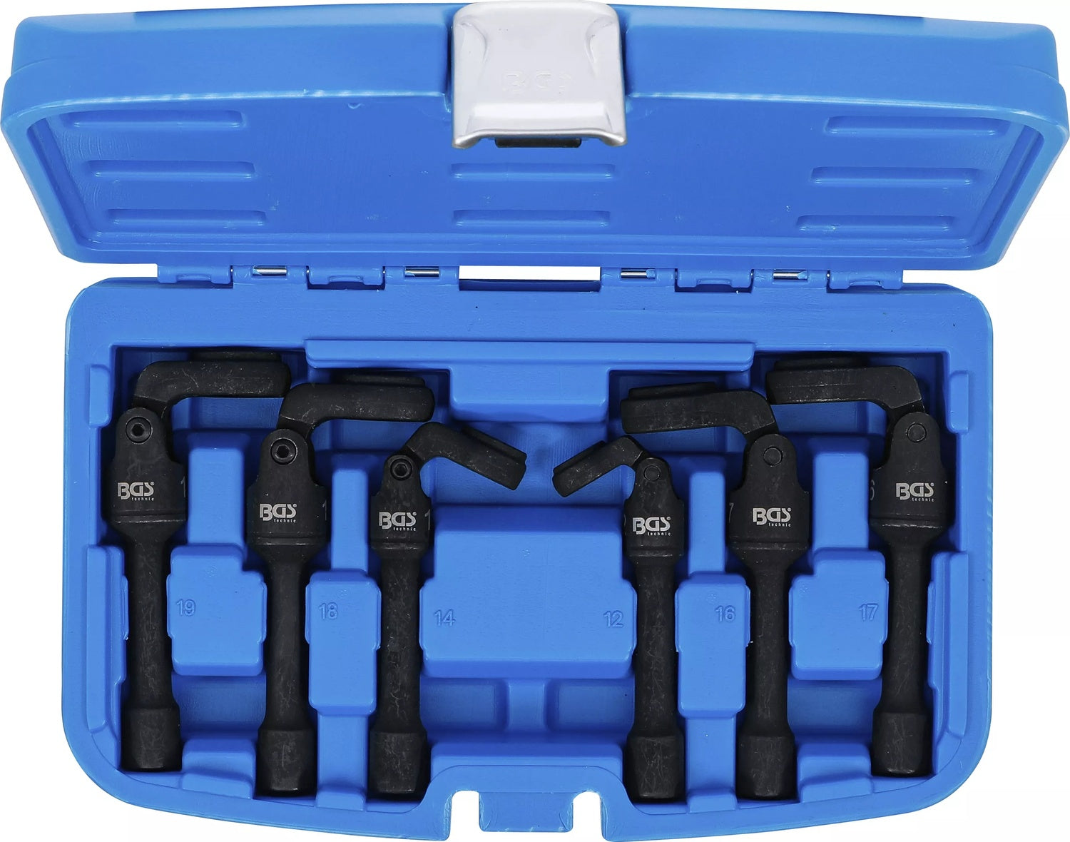 BGS 74302 Satz Hahnenfußschlüssel Abtrieb 10mm (3/8") mit Gelenk 6 teilig