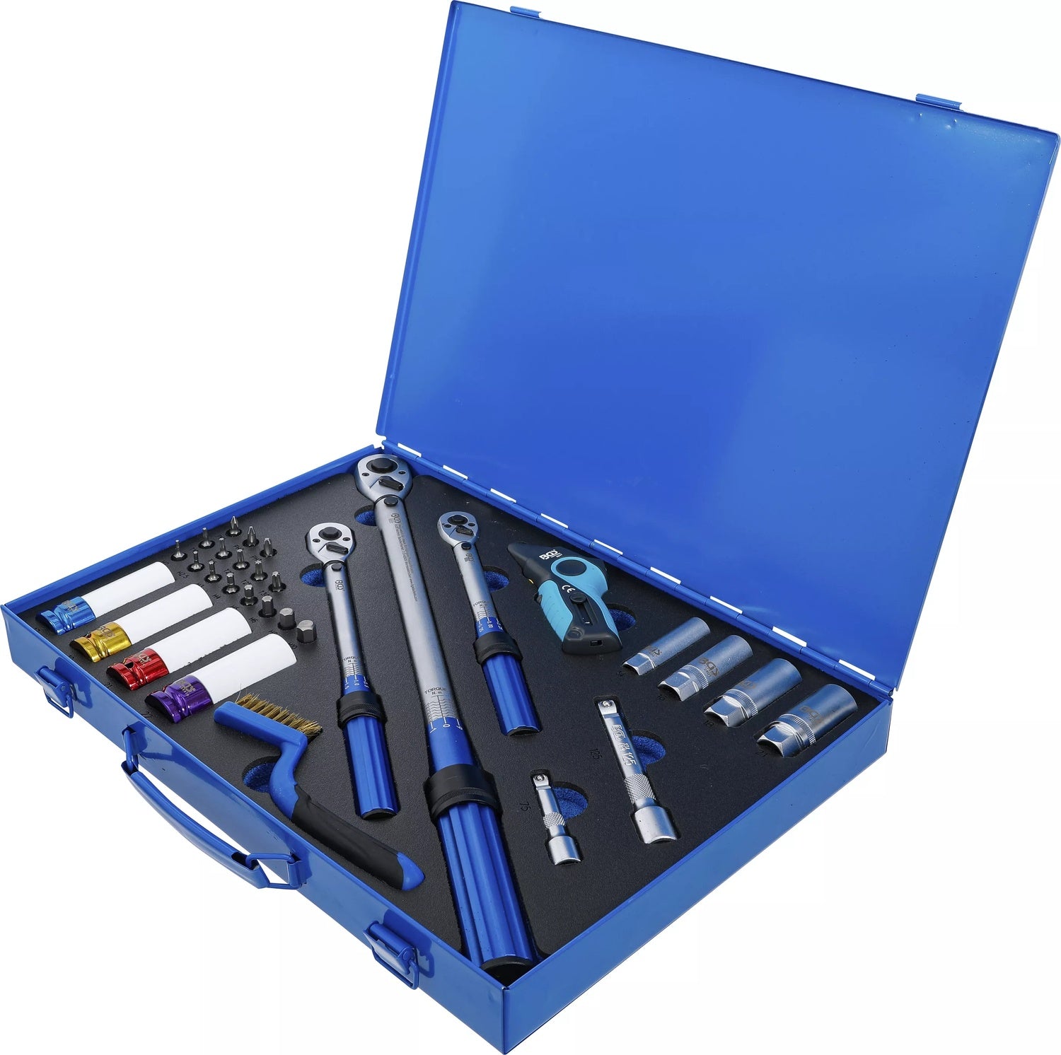 BGS 74305 Satz Drehmomentschlüssel Abtrieb Außenvierkant 6,3mm (1/4"), 10mm (3/8"), 12,5mm (1/2") 31 teilig